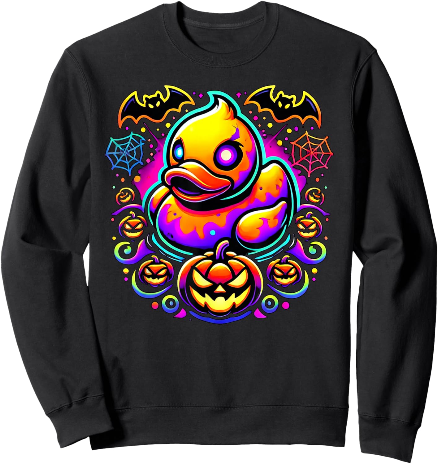 Pumpkin Rubber Duck Halloween Sweatshirt - Sweatshirt | Black