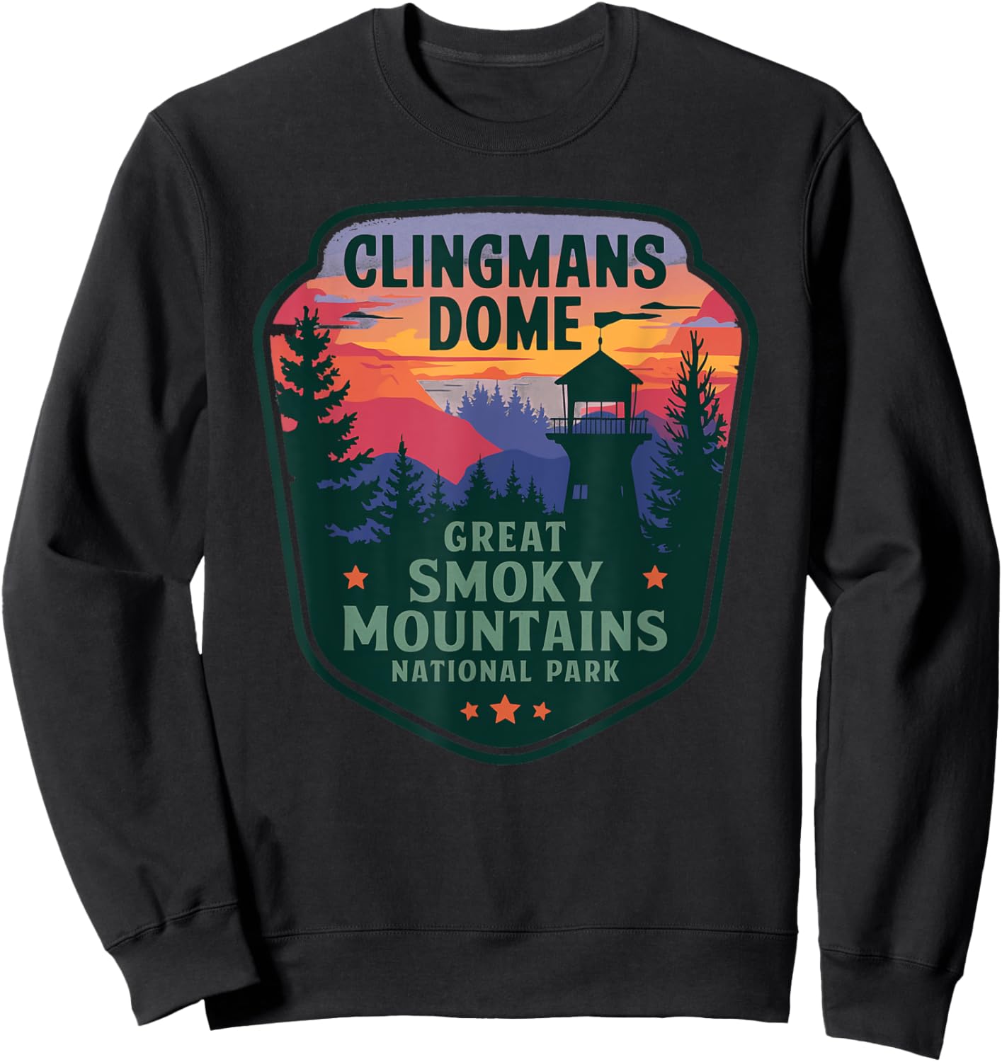 Clingmans Dome Great Smoky Mountains Bear Vintage Sweatshirt - Sweatshirt | Black