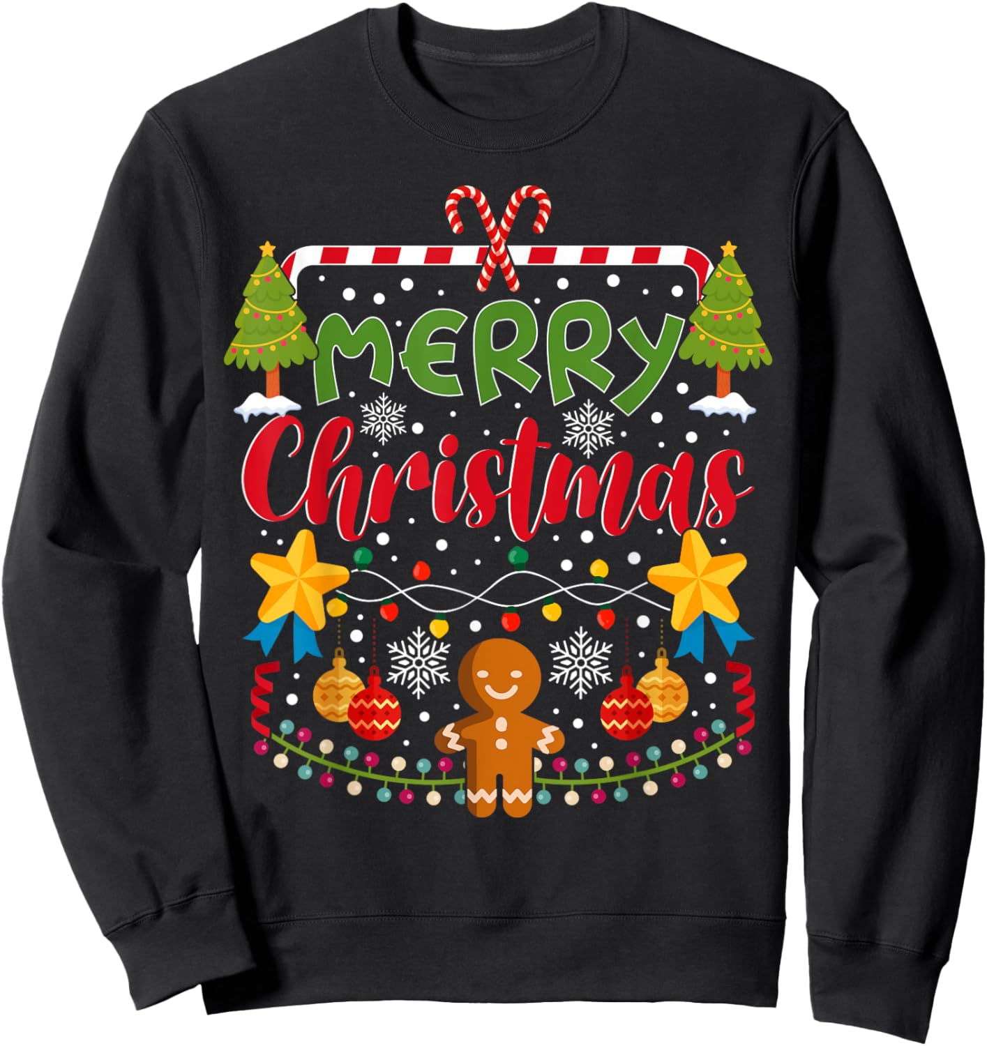 Merry Christmas gingerbread Matching Family Merry Christmas Sweatshirt - Sweatshirt | Black