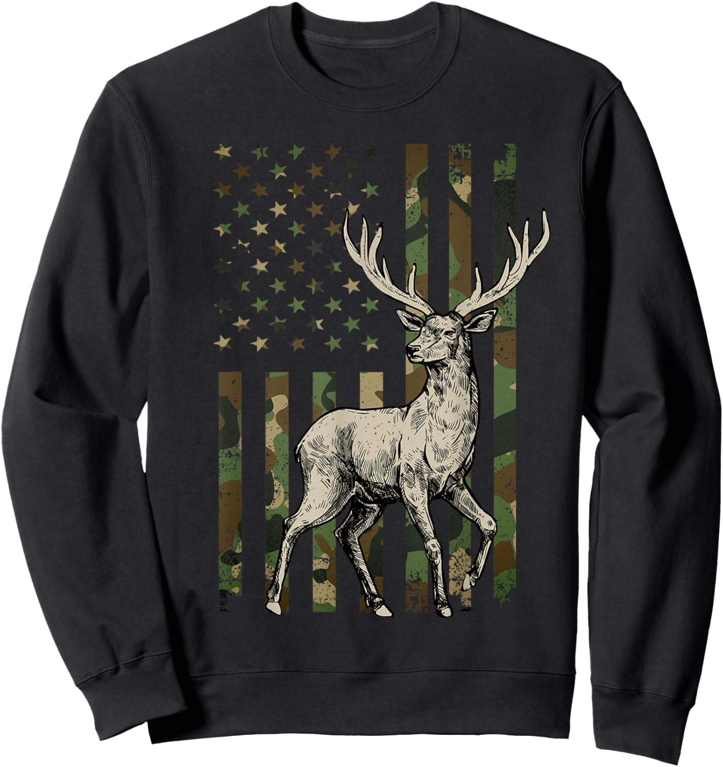 Deer Hunting Art Women Wildlife Hunting Deer Hunter Sweatshirt - Sweatshirt | Black