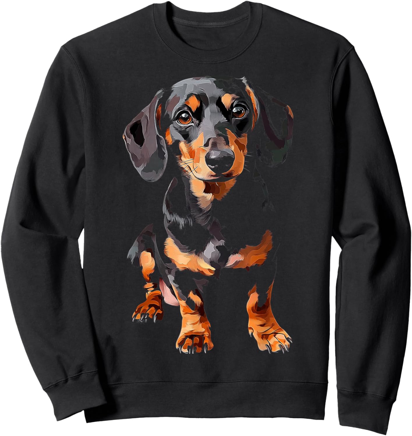 Dachshund Dog Motif Pet Art Dachshund Men Women Kids Sweatshirt - Sweatshirt | Black