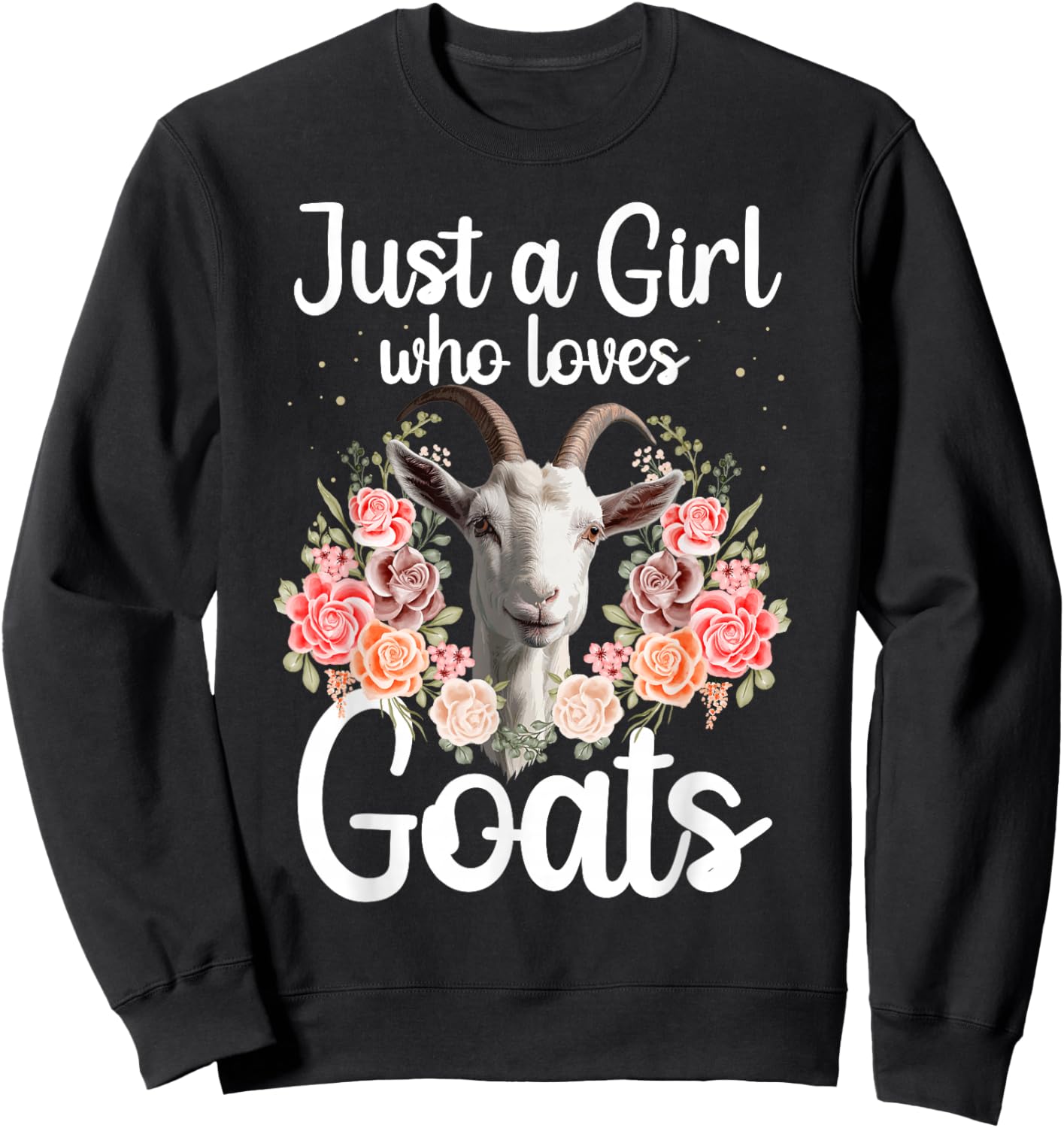 Goat Gift Goat Lover Accessories & Goat Clothes Funny Goat Design For Girls Women Youth Teen Kids Goat Lover Sweatshirt - Sweatshirt | Black