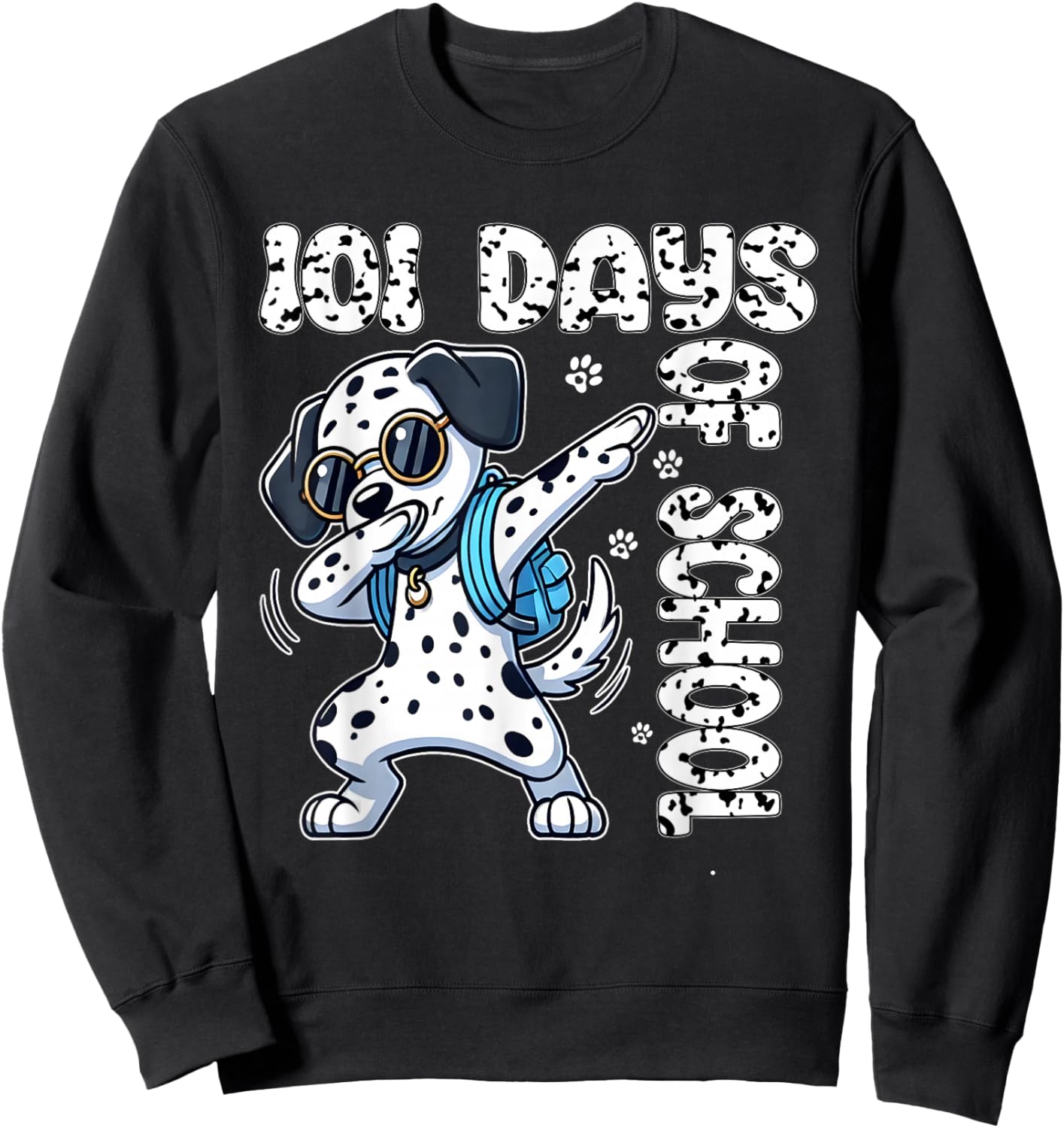 100 Days Of School Dalmatian Dog Boy Kid 100th Day Of School Sweatshirt - Sweatshirt | Black