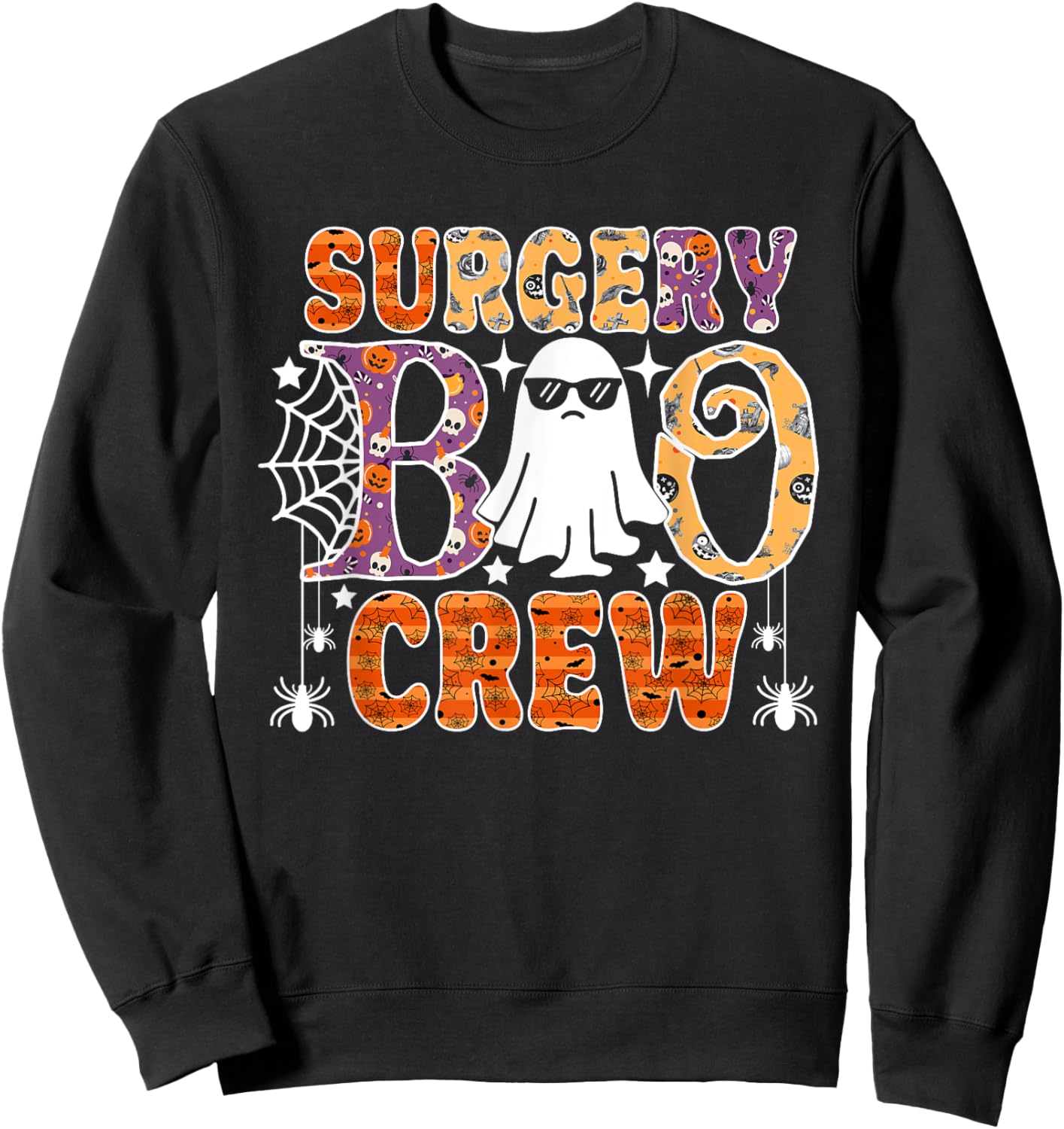 Surgery Boo Crew Surgical Tech Nurse Halloween Costume Sweatshirt - Sweatshirt | Black