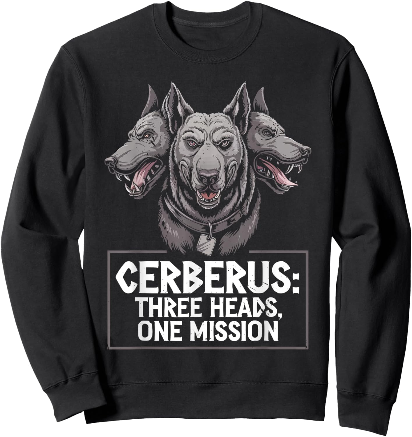 Cerberus Three Headed Dog Mythical Creature Greek Mythology Sweatshirt - Sweatshirt | Black
