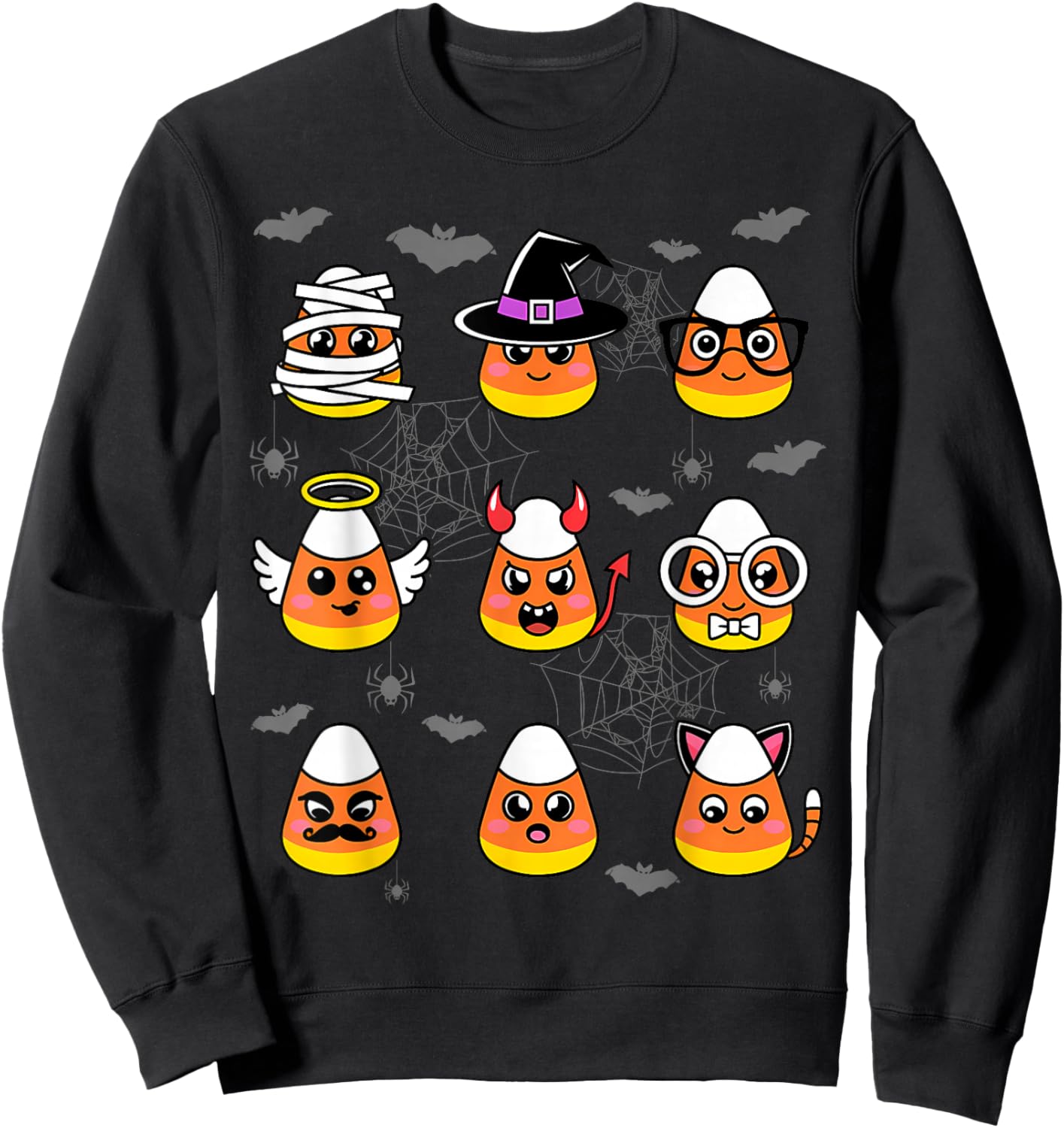 Candy Corn Costume Characters - Cute Halloween Kids Sweatshirt - Sweatshirt | Black