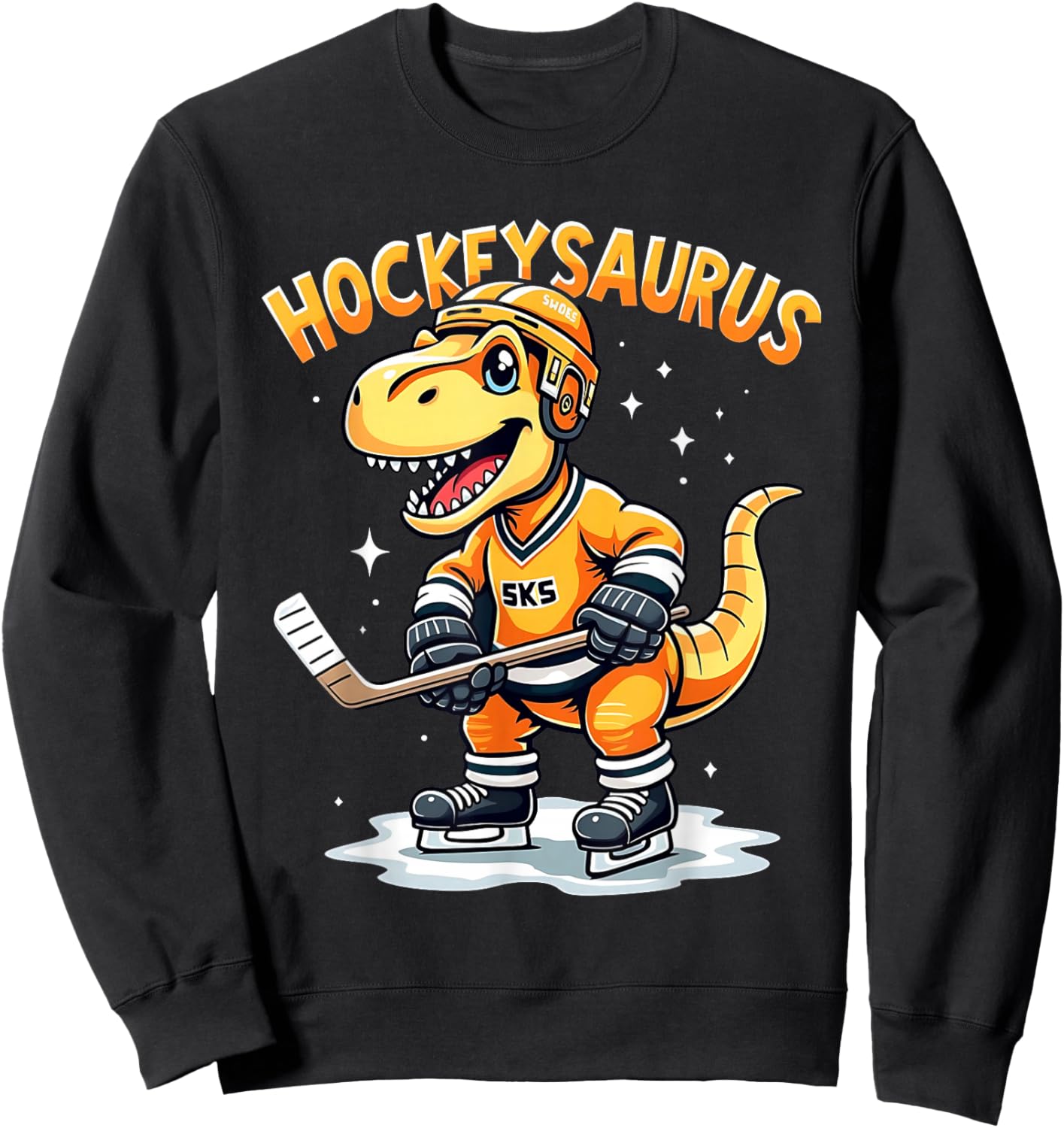 Hockeysaurus FunnyDinosaur Hockey Kids Hockey Boy Sweatshirt - Sweatshirt | Black