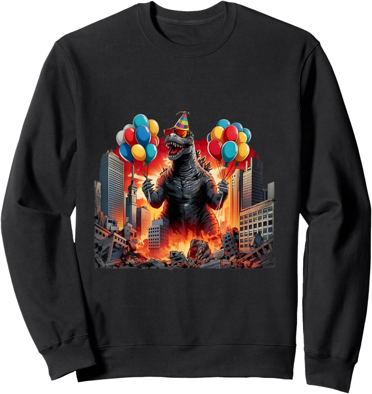 Kaiju Birthday Party Japan Monster Movie Bday Japanese Sweatshirt - Sweatshirt | Black