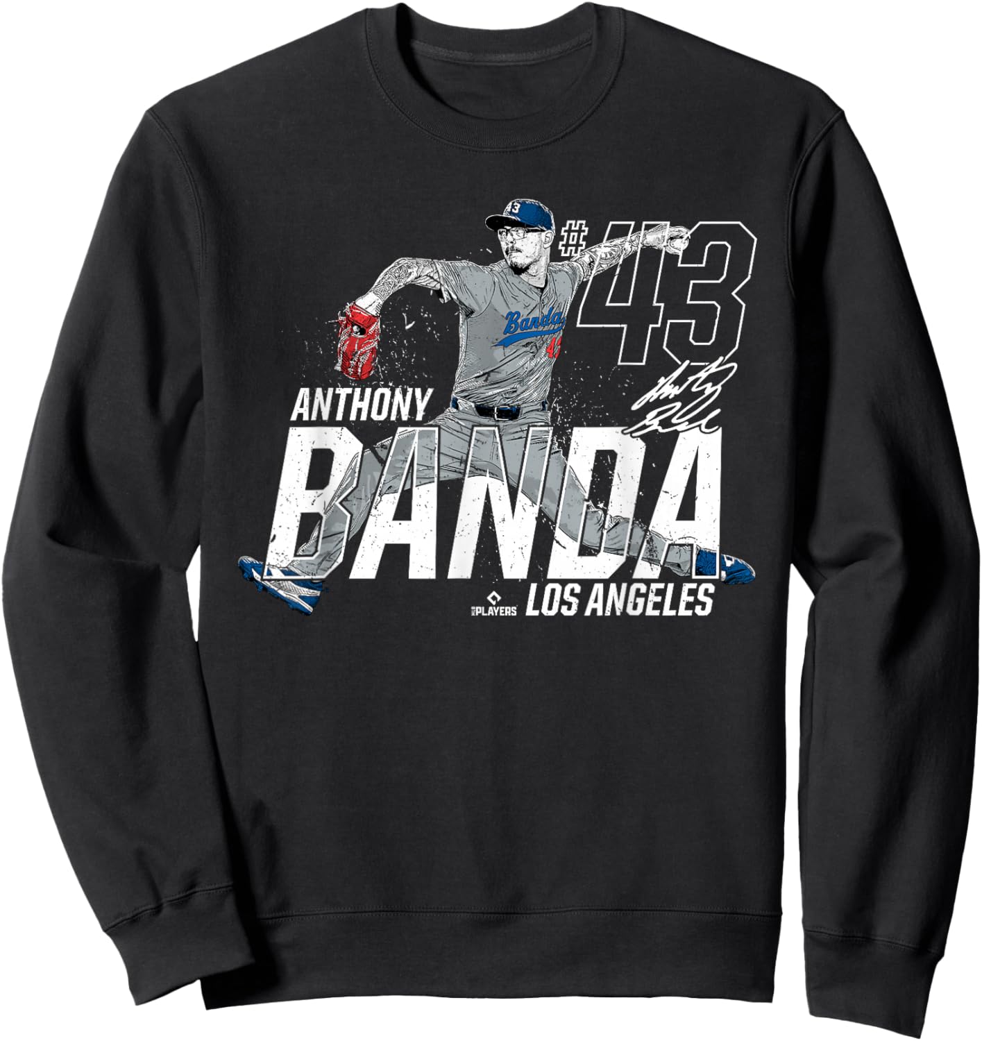 Dynamic Pose Anthony Banda Los Angeles Baseball MLBPA Sweatshirt - Sweatshirt | Black