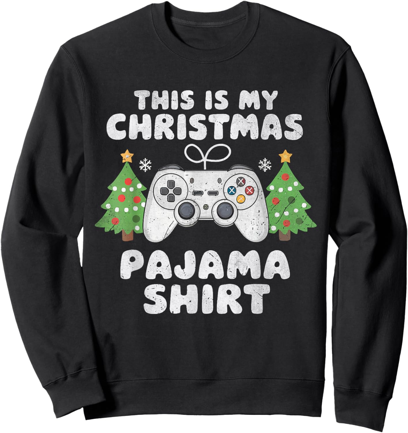 This Is My Christmas Pajama Shirt Video Game Boys Teen Gamer Sweatshirt - Sweatshirt | Black