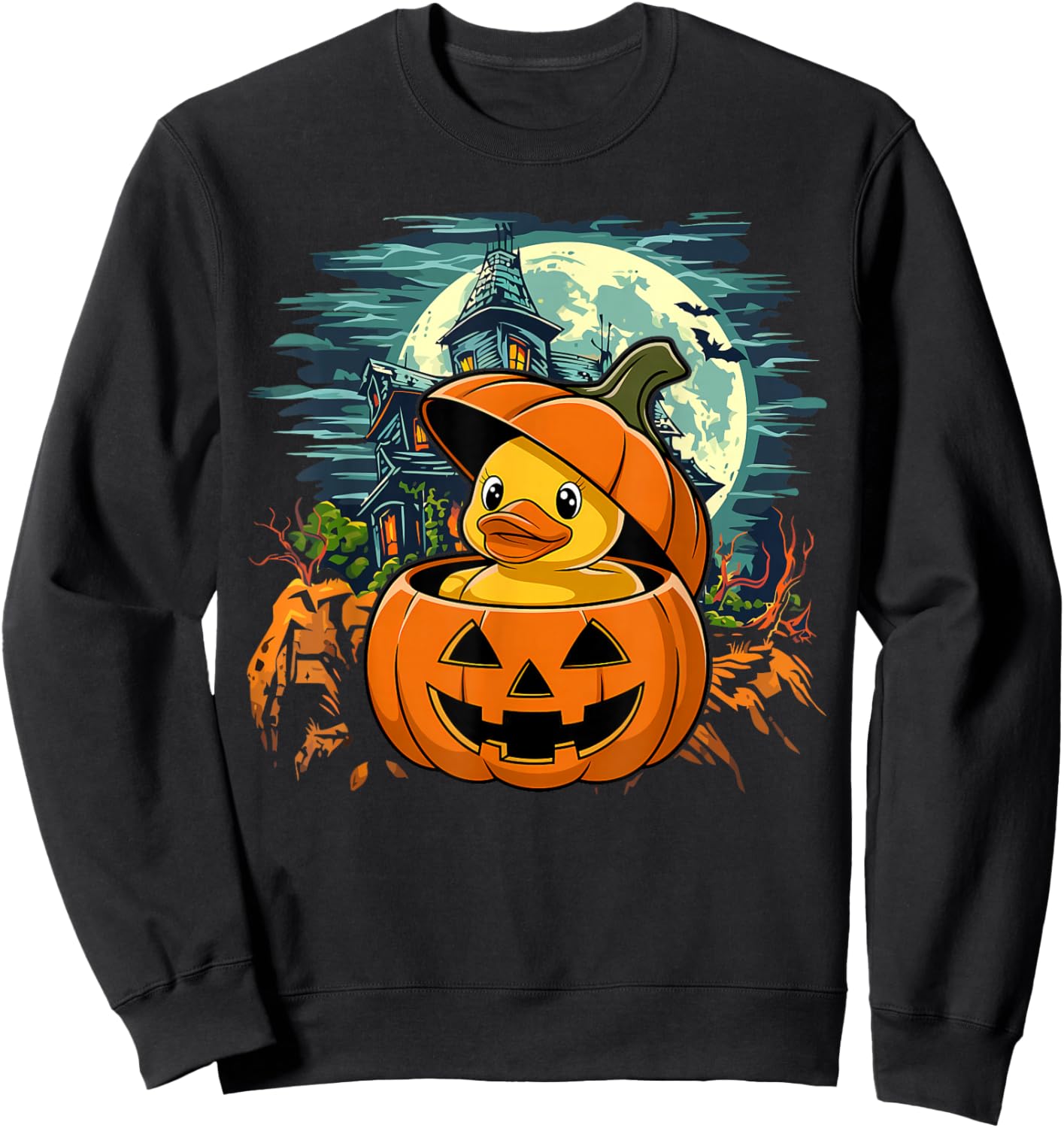 Rubber Duck Pumpkin - Funny Halloween Sweatshirt - Sweatshirt | Black