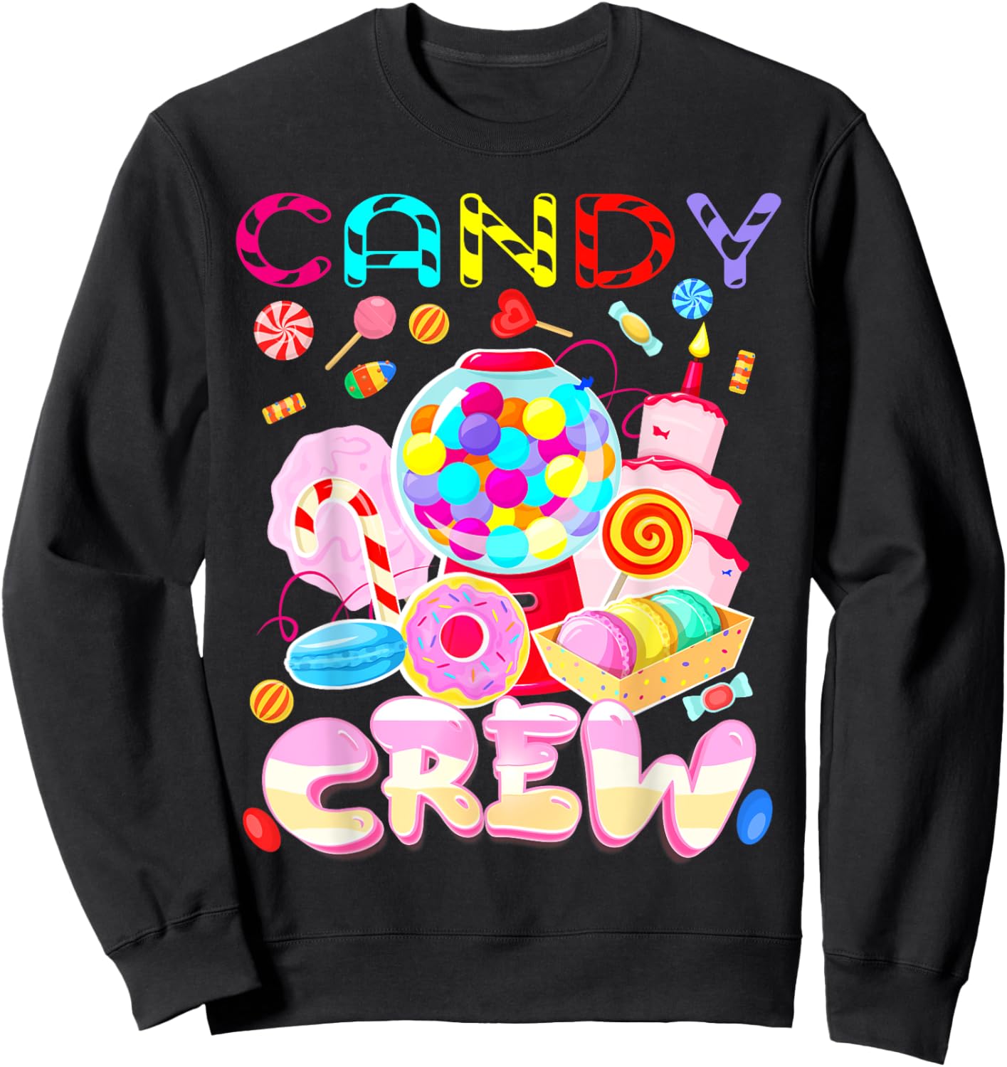 Candy Land Candy Crew Party Halloween Costumes Adult Women Sweatshirt - Sweatshirt | Black