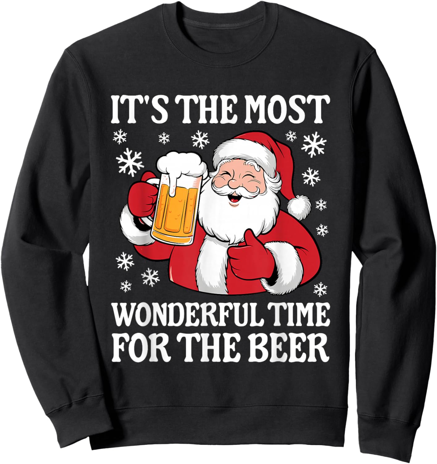 Funny Christmas It's The Most Wonderful Time For The Beer Sweatshirt - Sweatshirt | Black