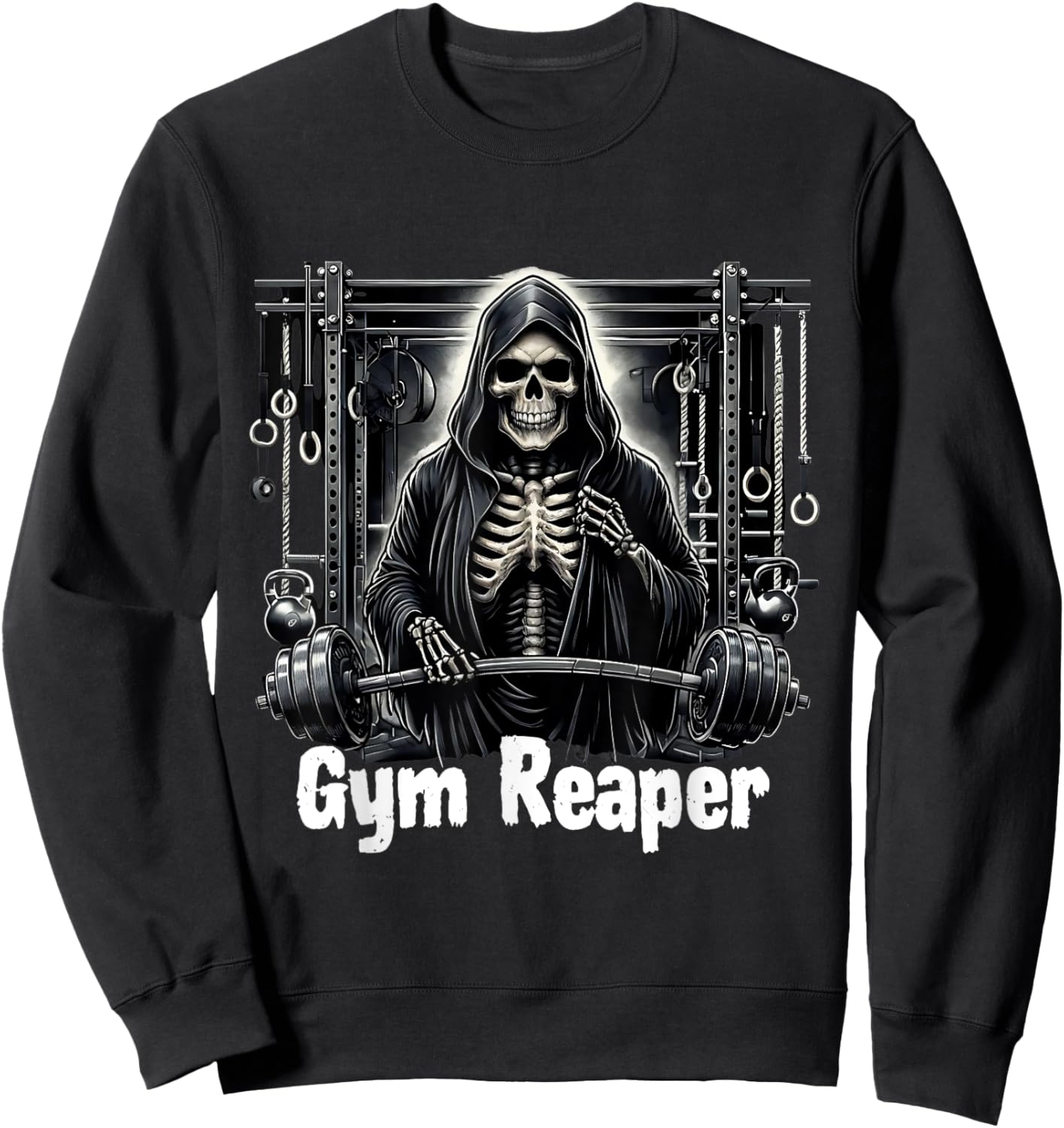 Funny Gym Reaper Workout Bodybuilding Sweatshirt - Sweatshirt | Black