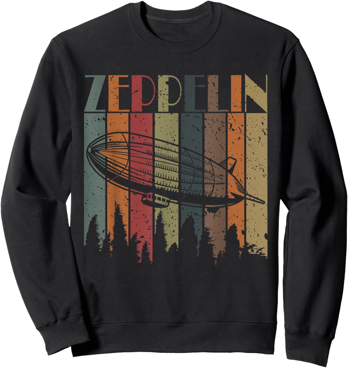 Vintage Zeppelin Funny Sunset Airship Pilot Dirigible Lovers Sweatshirt - Sweatshirt | Black