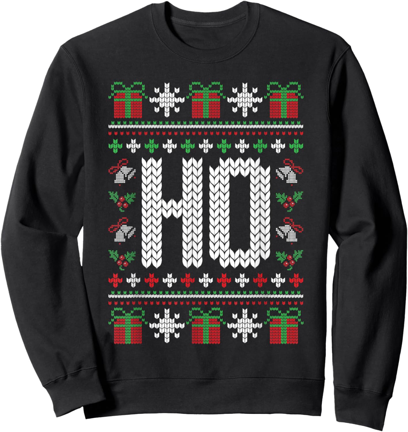 Ho Where's My Ho At Funny Ugly Xmas Sweater Christmas Couple Sweatshirt - Sweatshirt | Black