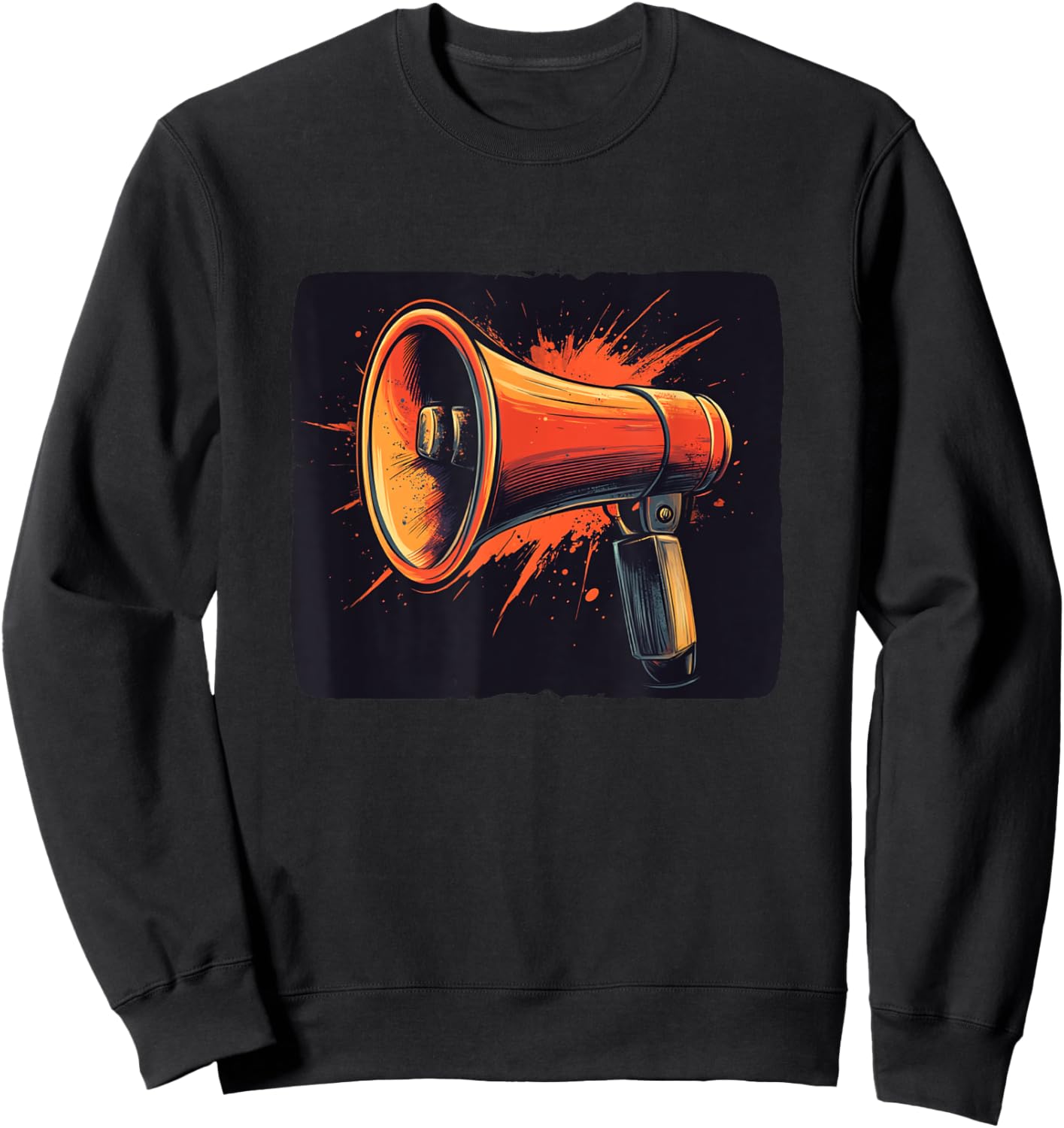 Shout It Out Loud with a Colorful Megaphone Sweatshirt - Sweatshirt | Black