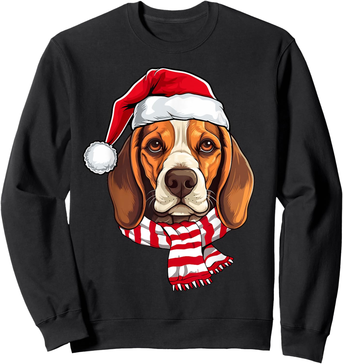 Santa Beagle Christmas Dog Lover Men Women Kids Sweatshirt - Sweatshirt | Black