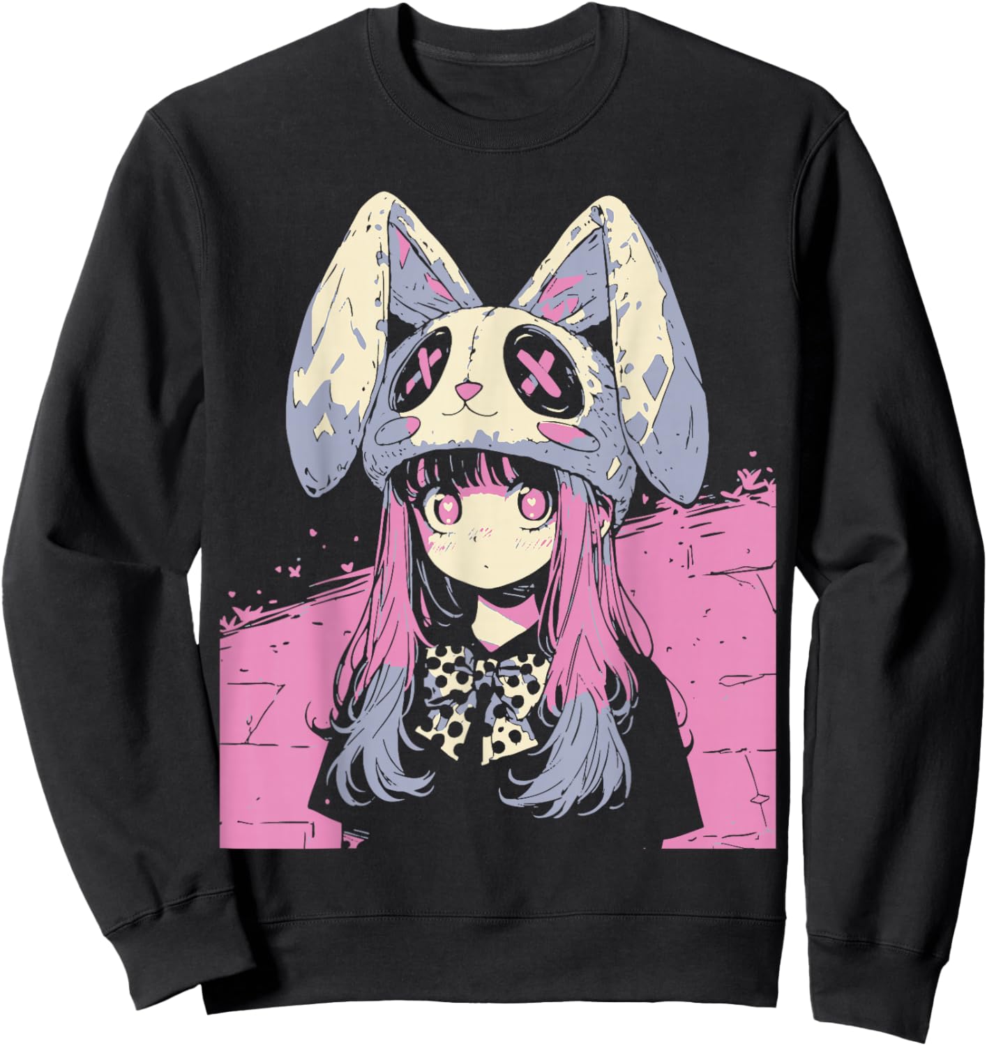 Horror Anime Manga Bunny Japan Japanese Creepy Kawaii Goth Sweatshirt - Sweatshirt | Black