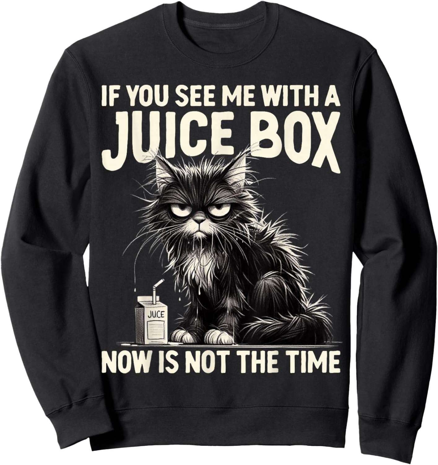 Funny T1D Cat Blood diabetes type 1 Diabetic warrior Sweatshirt - Sweatshirt | Black