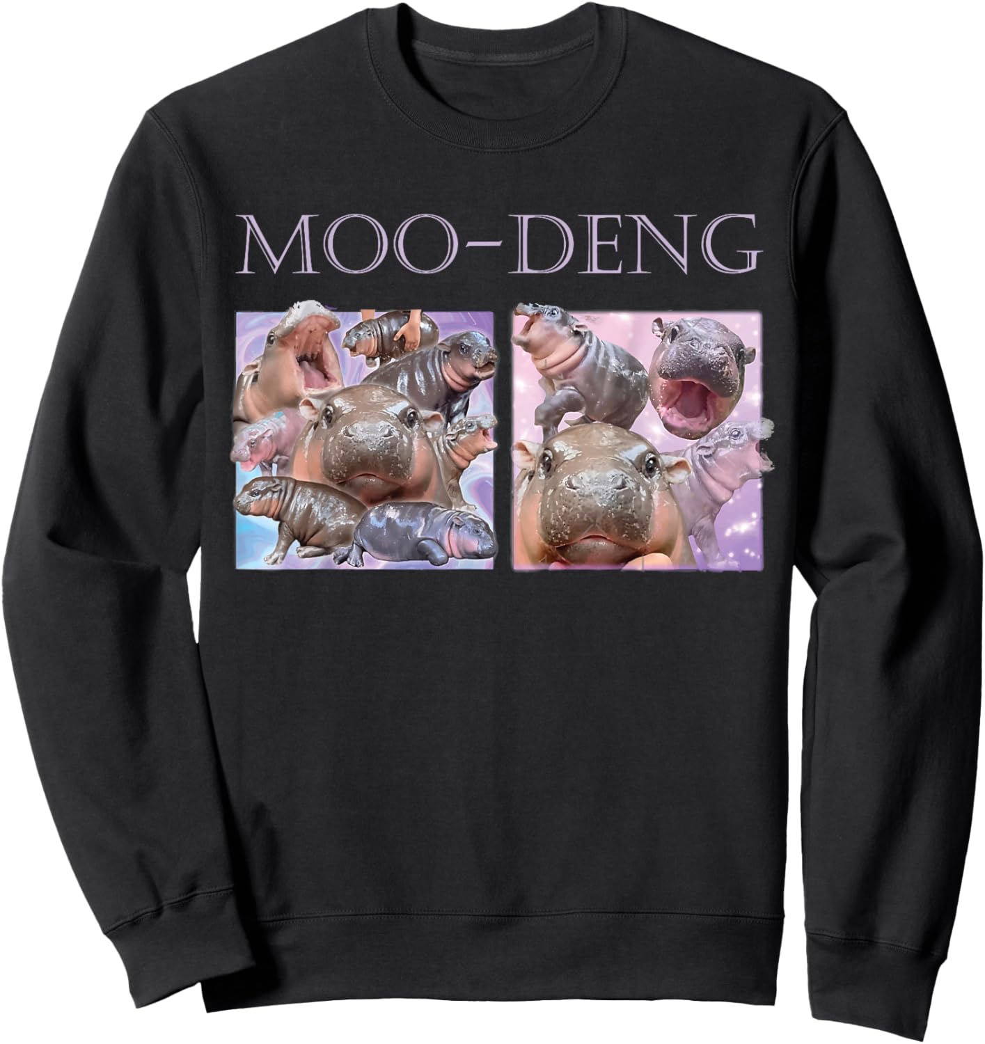 MOO-DENG The Famous Baby Pigmy Hippo MOODENG Sweatshirt - Sweatshirt | Black