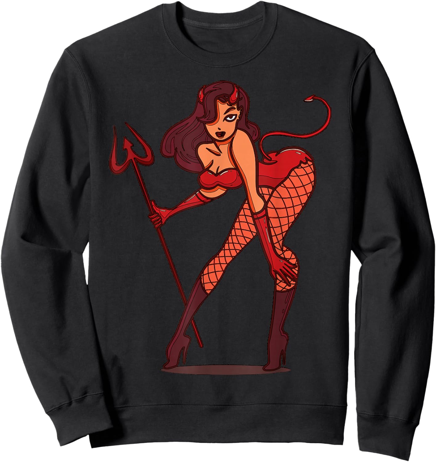 Devil Sexy Lady Character Design For Adults Sweatshirt - Sweatshirt | Black
