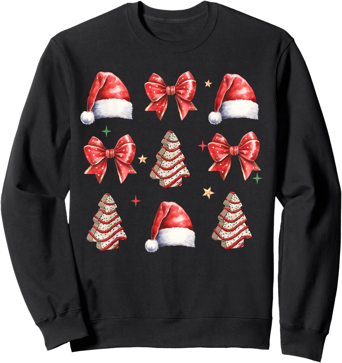 Cute Christmas Coquette Bow Xmas Pajamas Family Matching Sweatshirt - Sweatshirt | Black