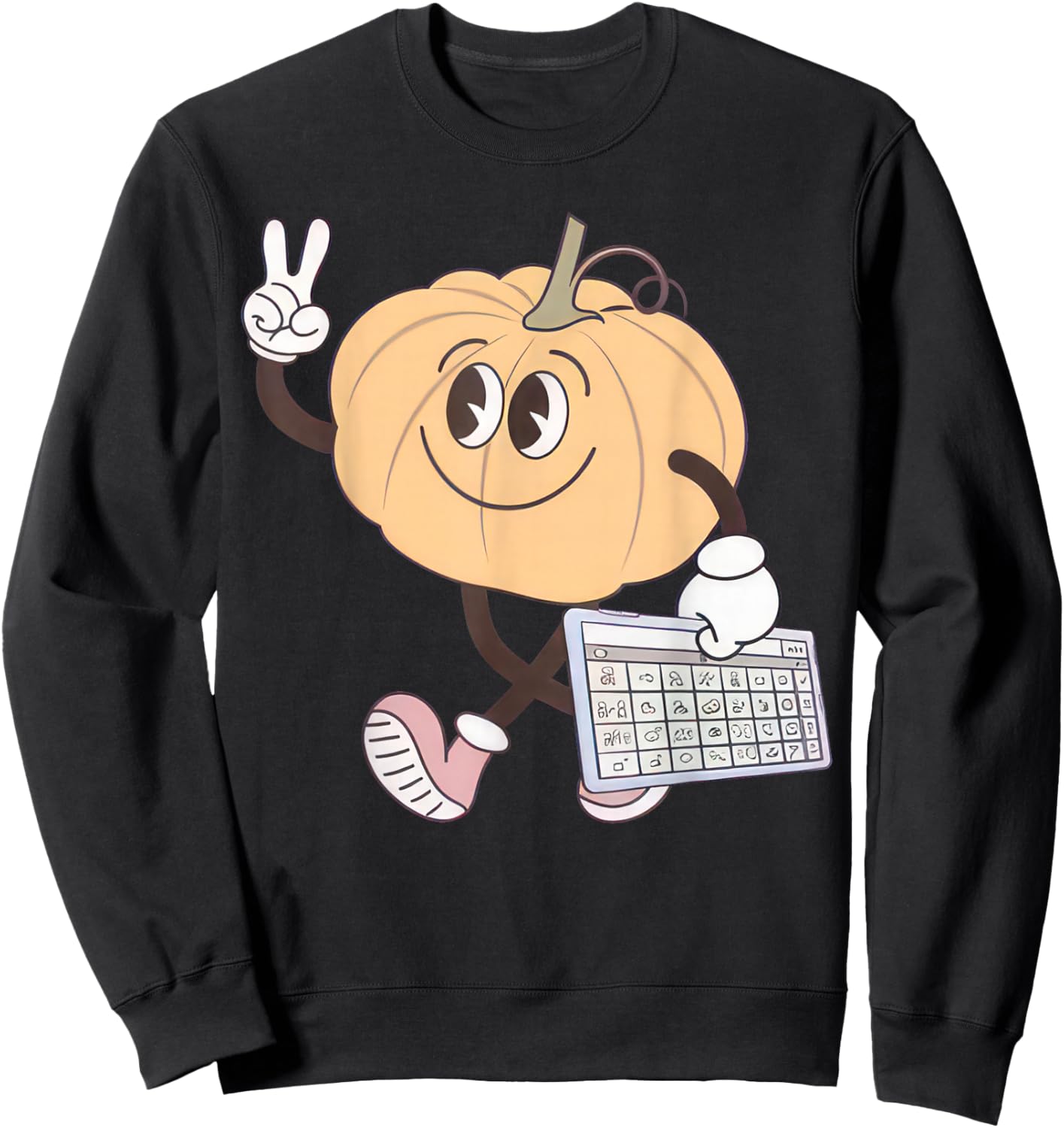 Awareness Fall Pumpkin AAC Device Autism Special Halloween Sweatshirt - Sweatshirt | Black