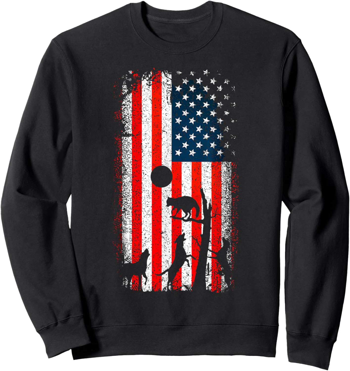 Hunting Dog American Flag Duck Bird Hunting For Boys Men Sweatshirt - Sweatshirt | Black