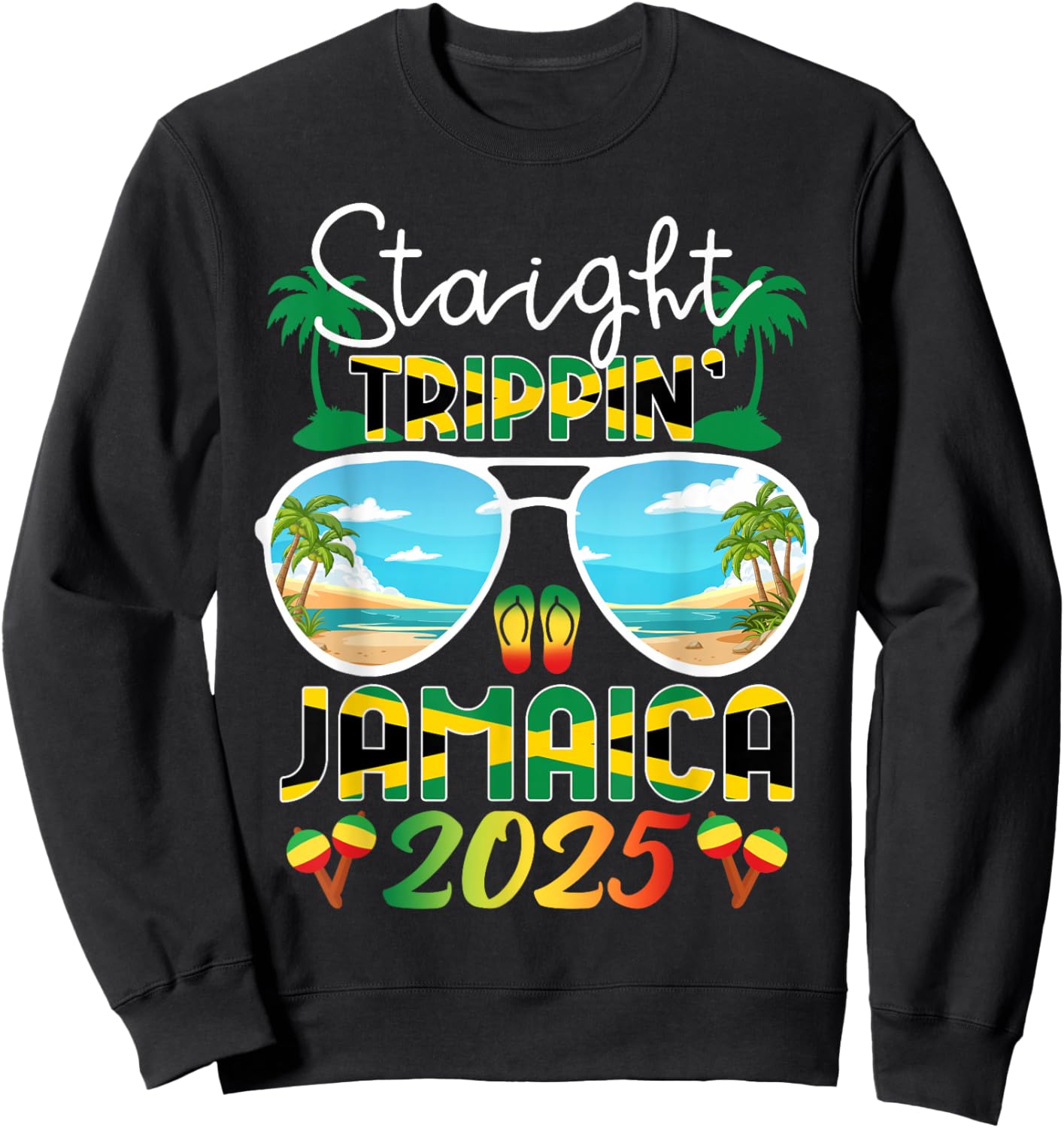 Jamaica Reunion Family Friends Trip 2025 Birthday Squad Sweatshirt - Sweatshirt | Black