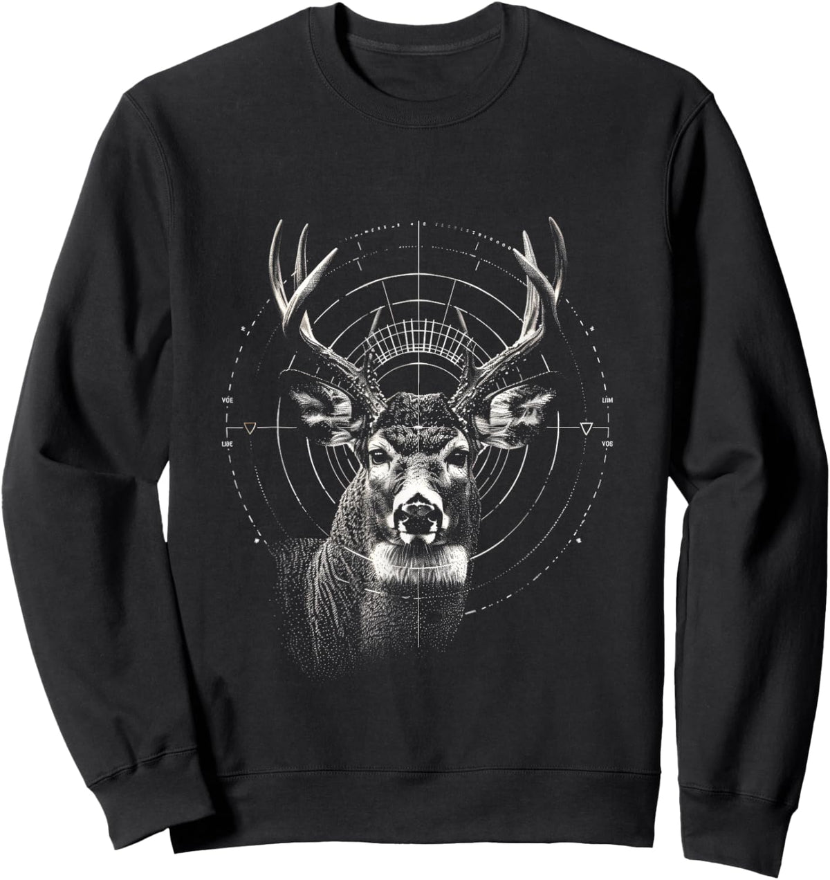 Deer Hunting Crosshairs Big Buck Deer hunting Sweatshirt - Sweatshirt | Black