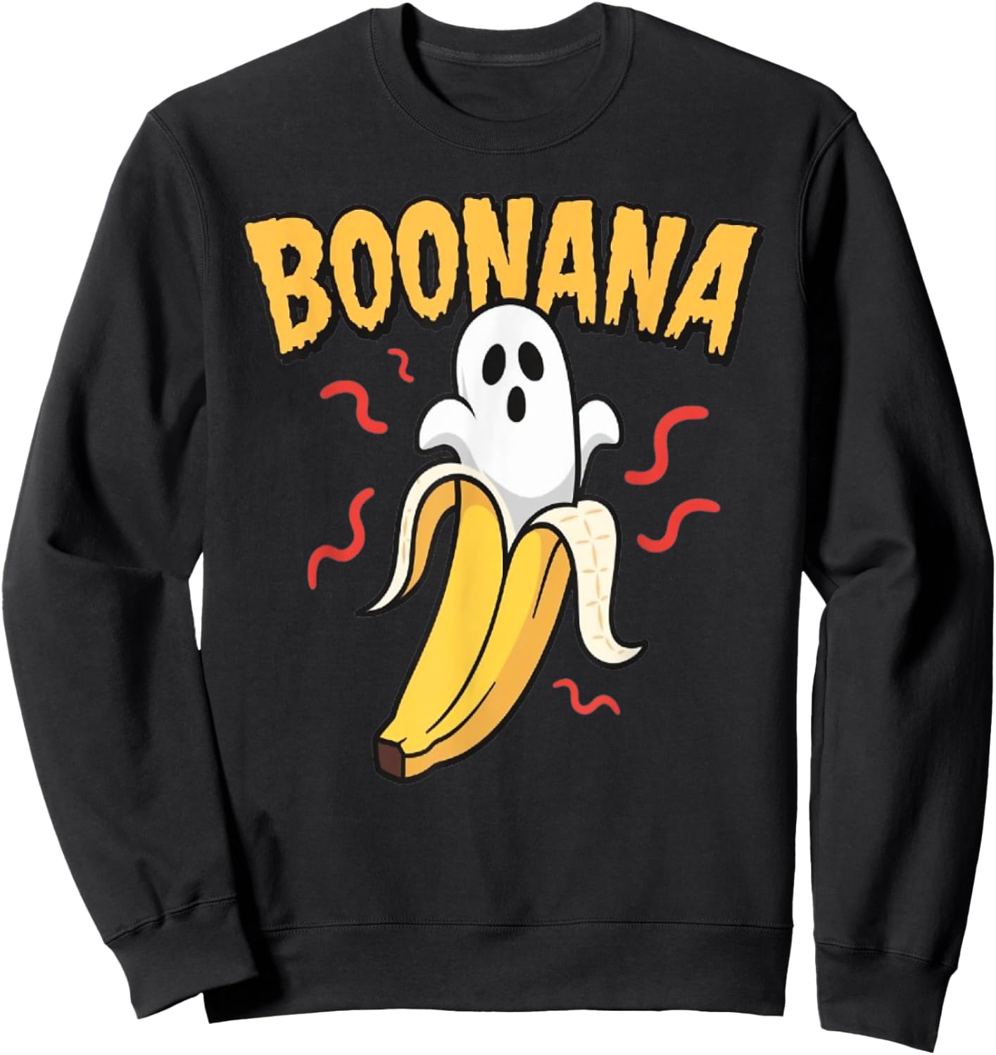 Funny Boonana Halloween Banana Ghost Sweatshirt - Sweatshirt | Black