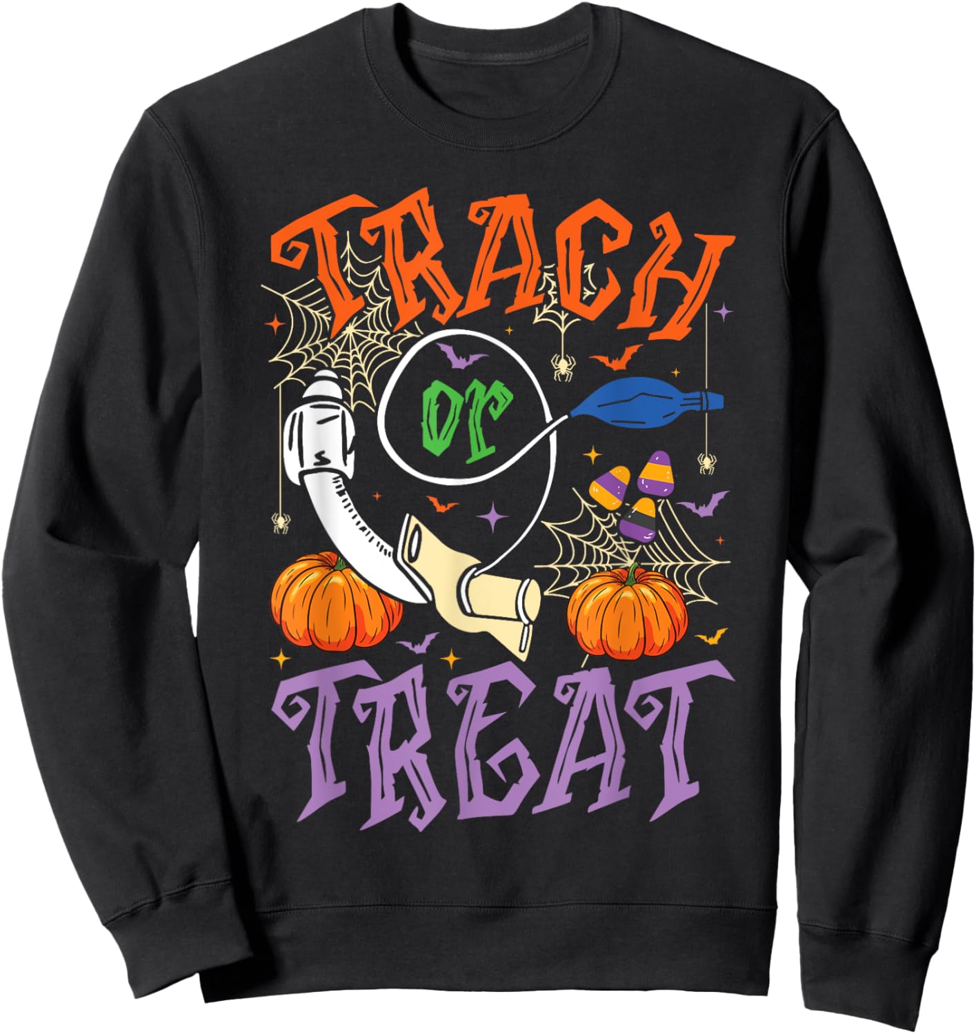 Respiratory Therapist Trach or Treat ICU RN Halloween Nurse Sweatshirt - Sweatshirt | Black