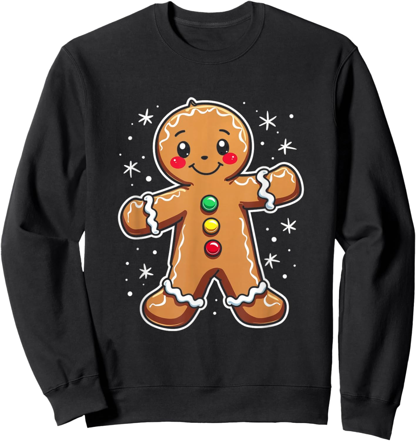 Gingerbread Man Holiday Sweatshirt - Sweatshirt | Black