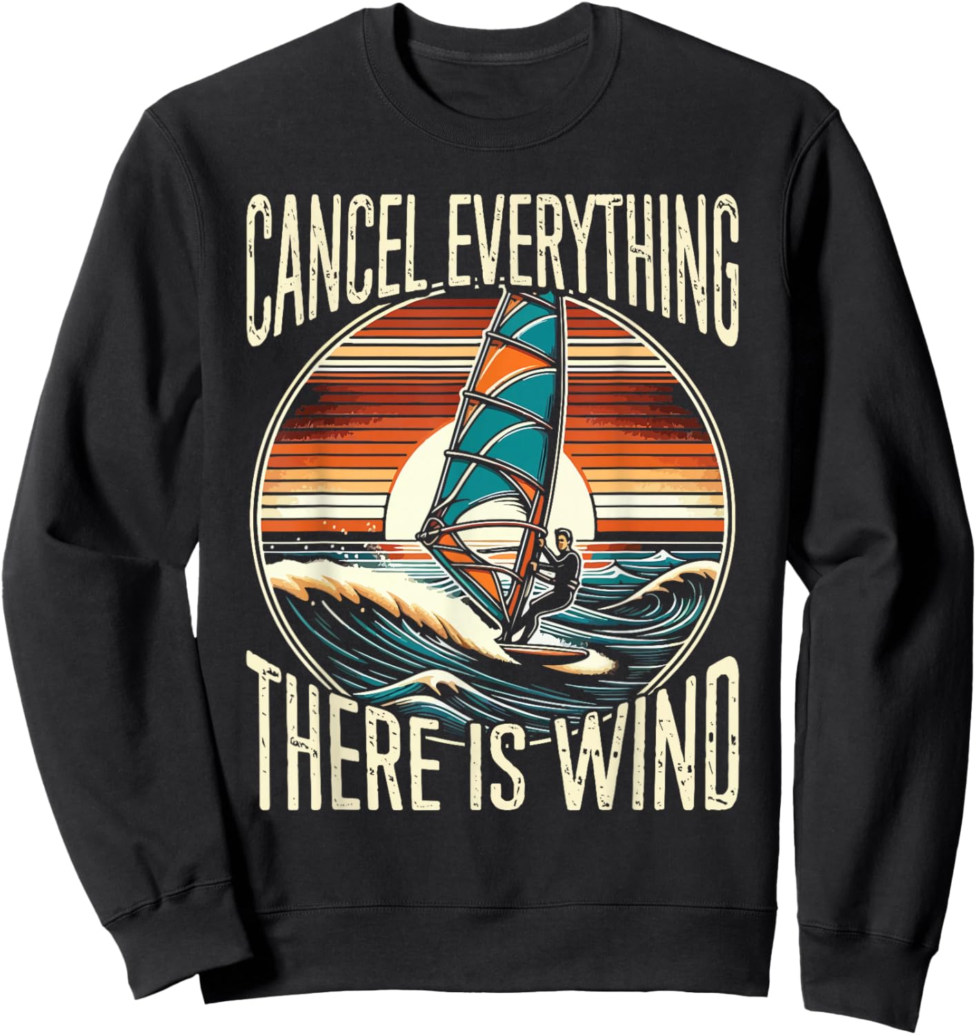 Windsurfer, Windsurfing, Funny Sweatshirt - Sweatshirt | Black