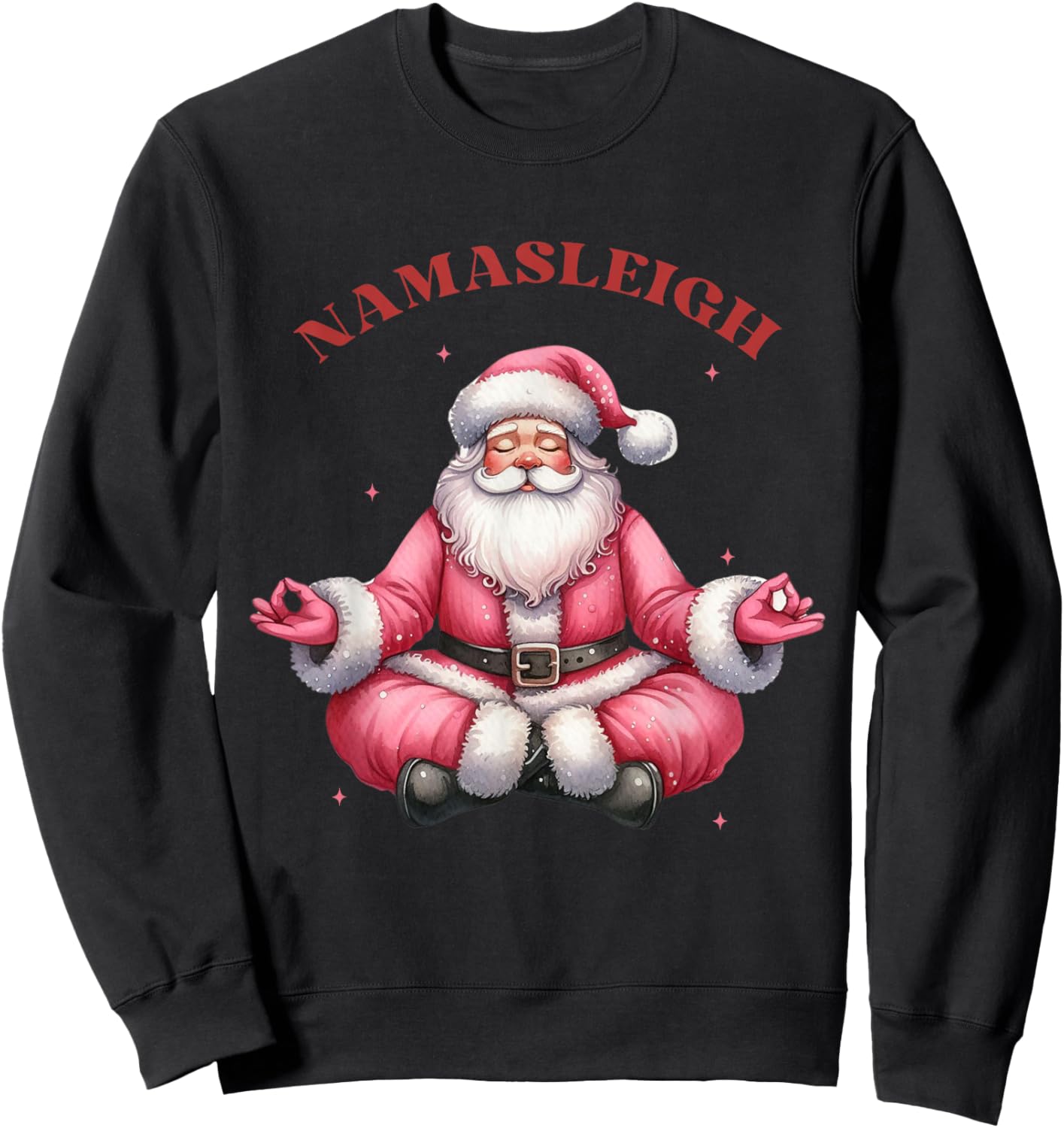 Funny Namasleigh Santa Christmas Yoga Sweatshirt - Sweatshirt | Black