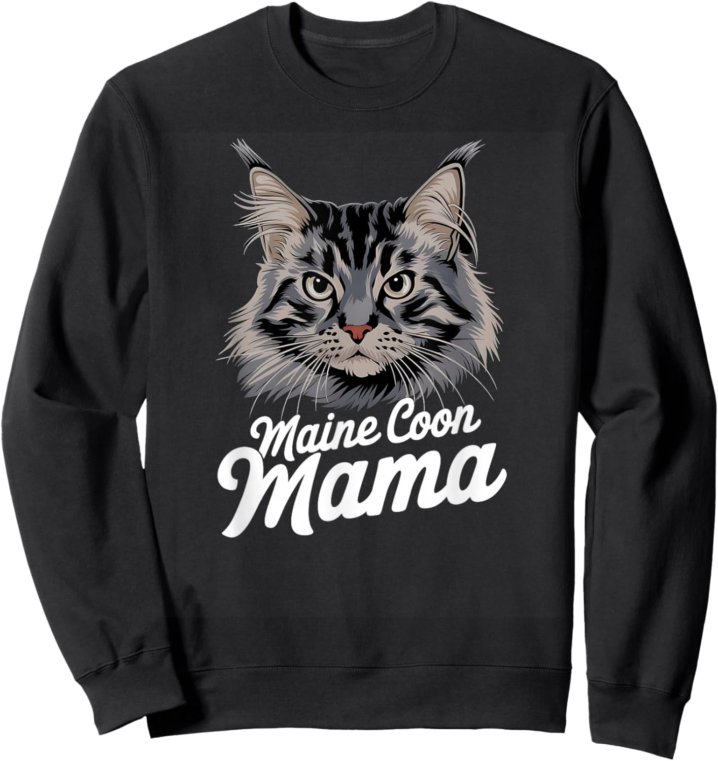 Maine Coon Mama Cat Sweatshirt - Sweatshirt | Black