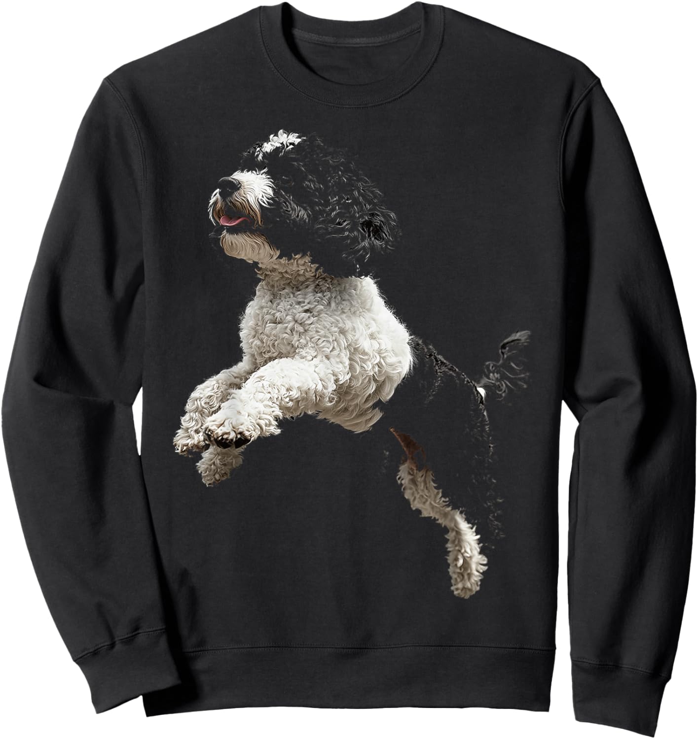 Portuguese Water Dog Motif Pet Artwork Portuguese Water Sweatshirt - Sweatshirt | Black