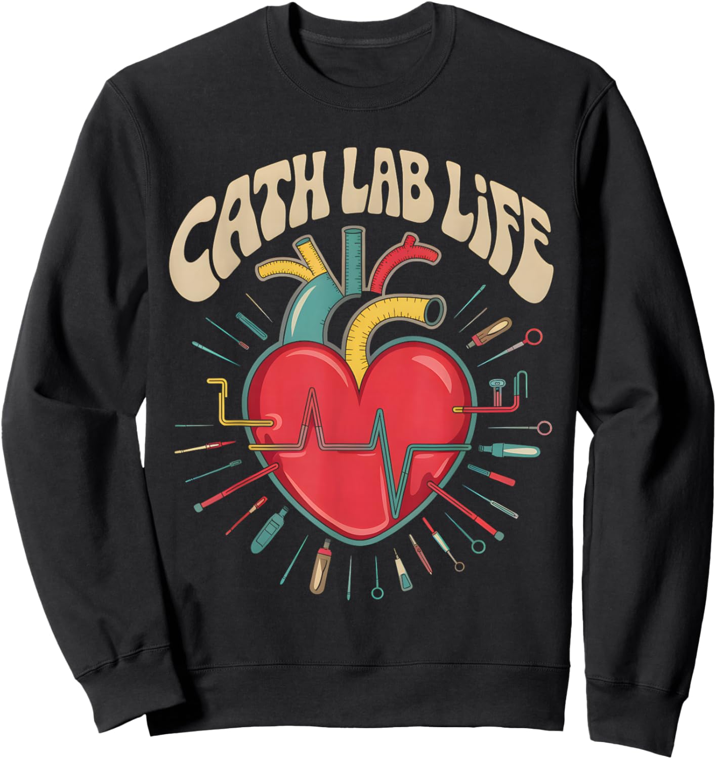 Cath Lab Life Cardiac Cath Lab Medical Medicine Sweatshirt - Sweatshirt | Black