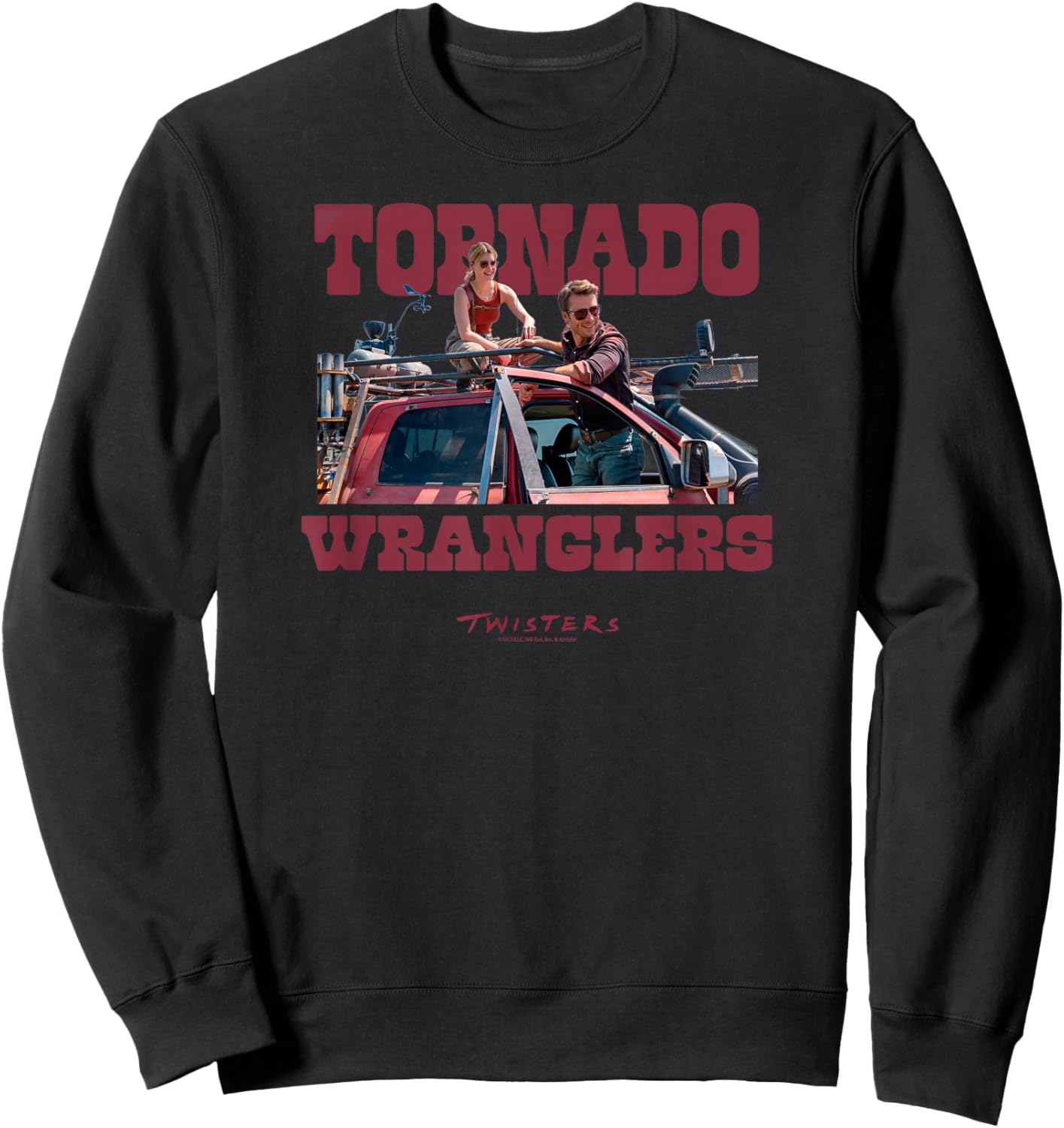Twisters Tyler & Kate - -Adults & Kids - Black - Short Sleeve - Classic Fit - - Letter Print - Weather Theme - Twisters Movie Sweatshirt - Sweatshirt | Black