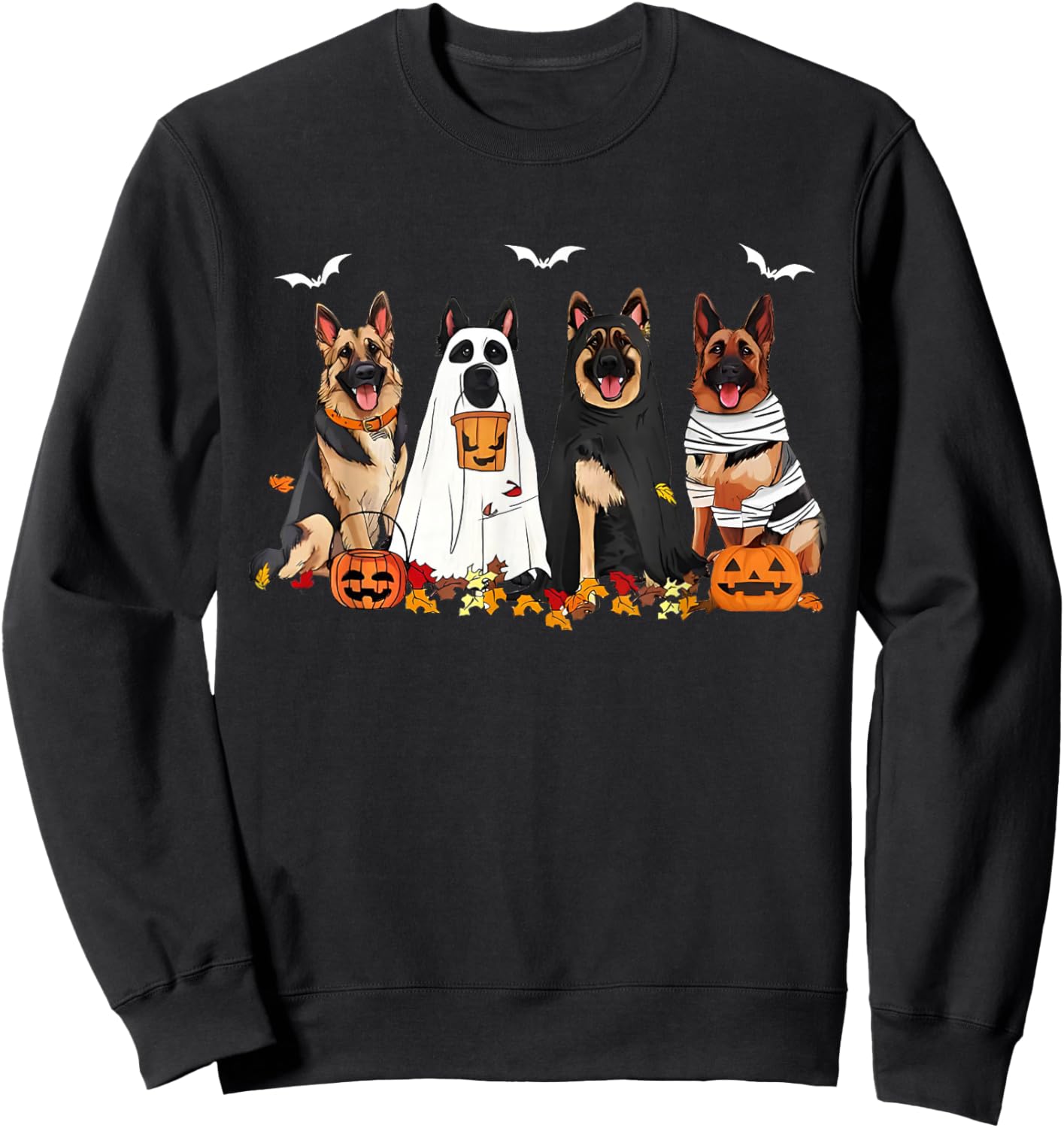 Funny Ghost German Shepherd Halloween Dog Mom Dog Witch Sweatshirt - Sweatshirt | Black