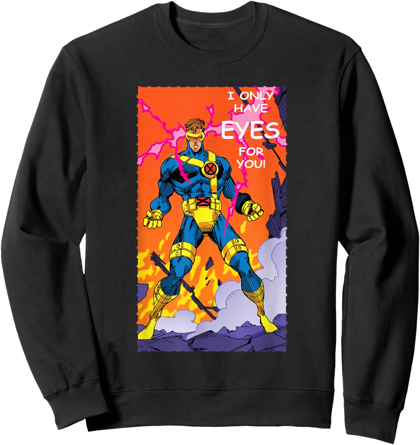 Marvel X-Men Retro '90s Valentine's Day Card Cyclops Sweatshirt - Sweatshirt | Black