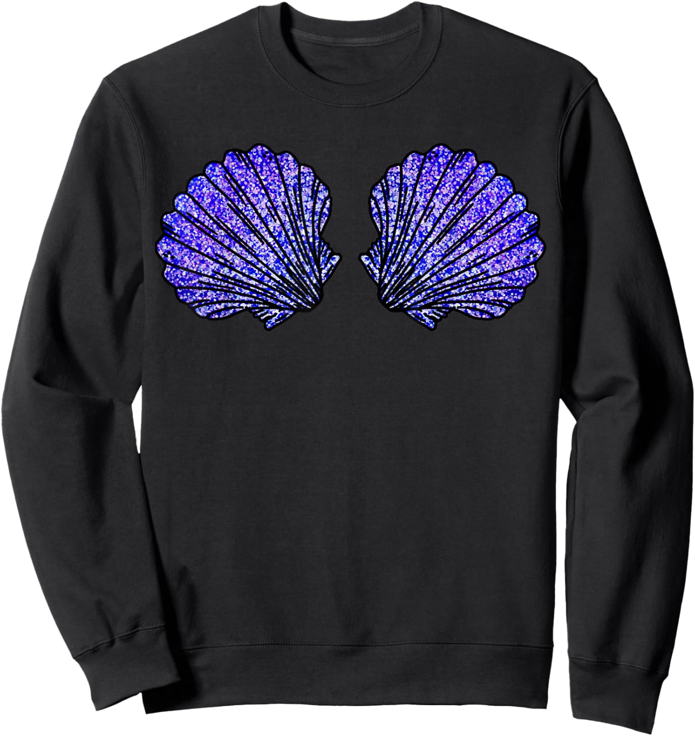 Mermaid Sea Shell Bra Costume Funny Halloween Women Girls Sweatshirt - Sweatshirt | Black