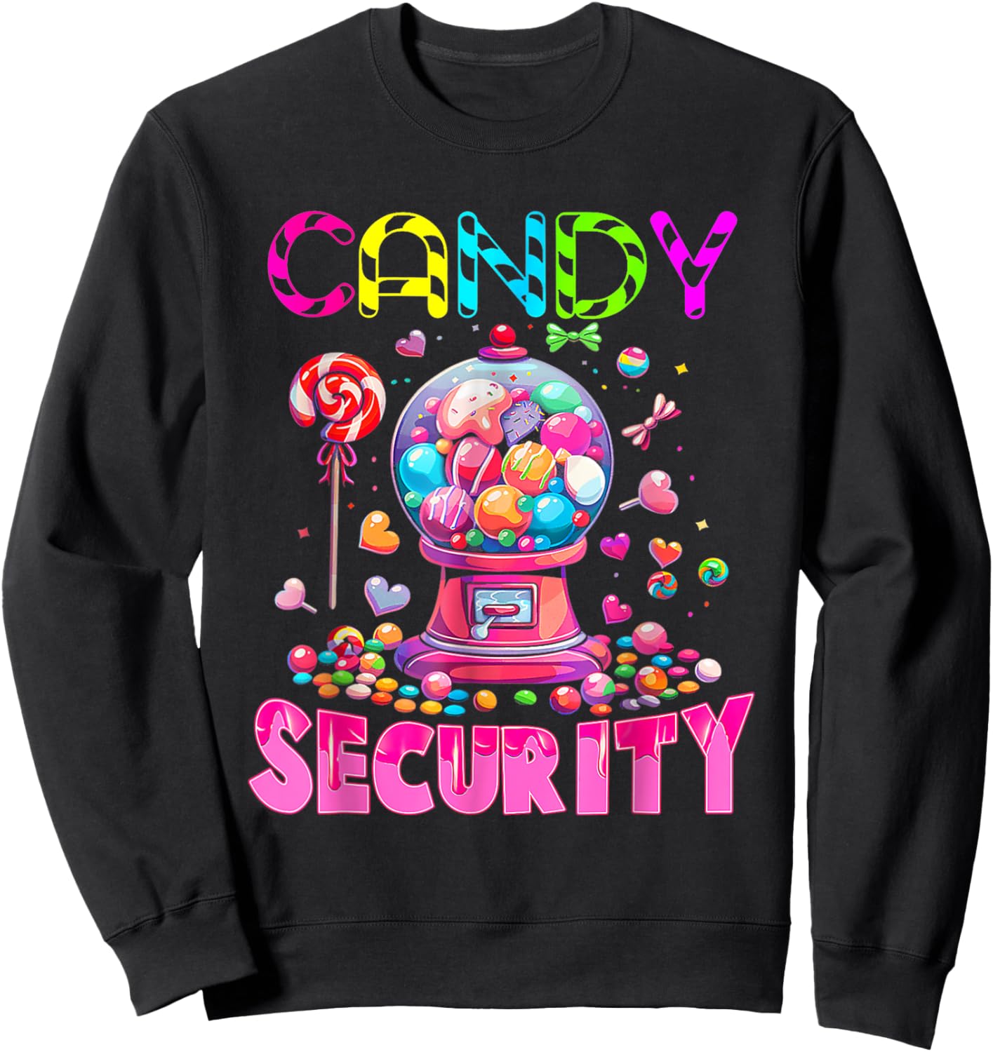Candy Security Candyland Costume Kids Teens Adult Sweatshirt - Sweatshirt | Black