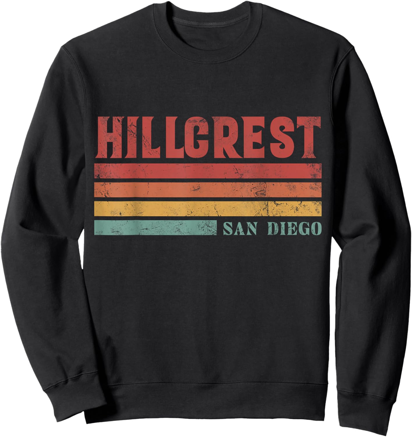 Hillcrest San Diego California Souvenir Vintage Sweatshirt - Sweatshirt | Black