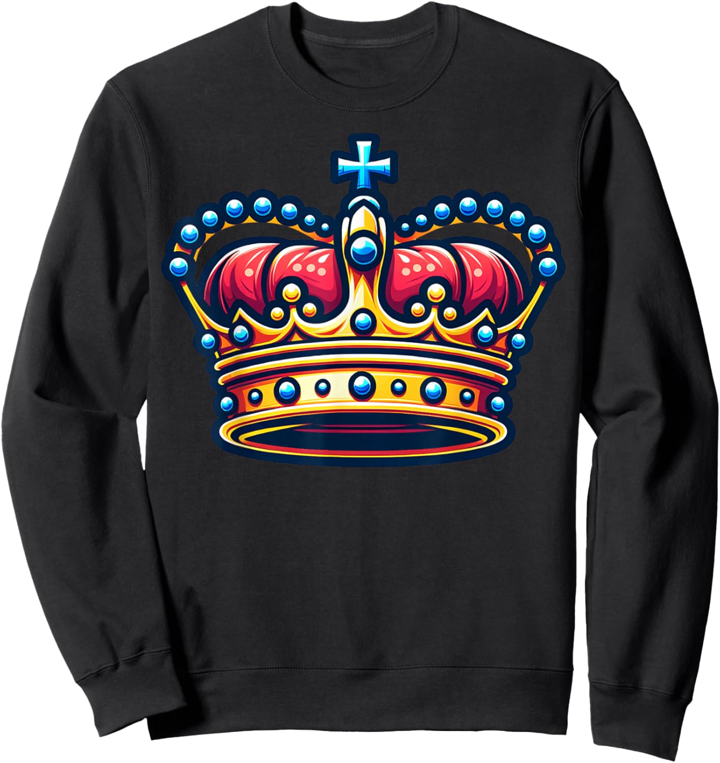 Elegant Royal Crown Illustration for Adults Sweatshirt - Sweatshirt | Black