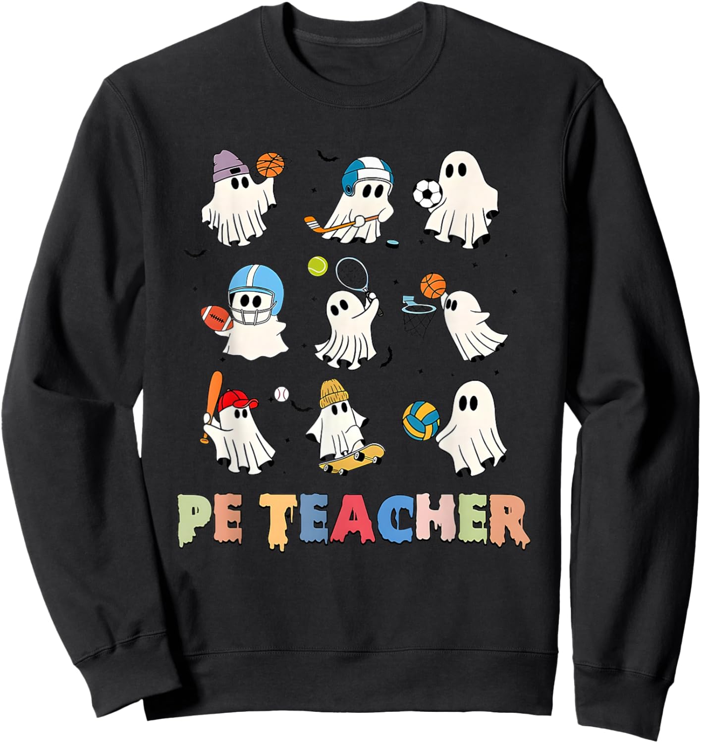Halloween PE Teacher Spooky Physical Education Teacher Sweatshirt - Sweatshirt | Black