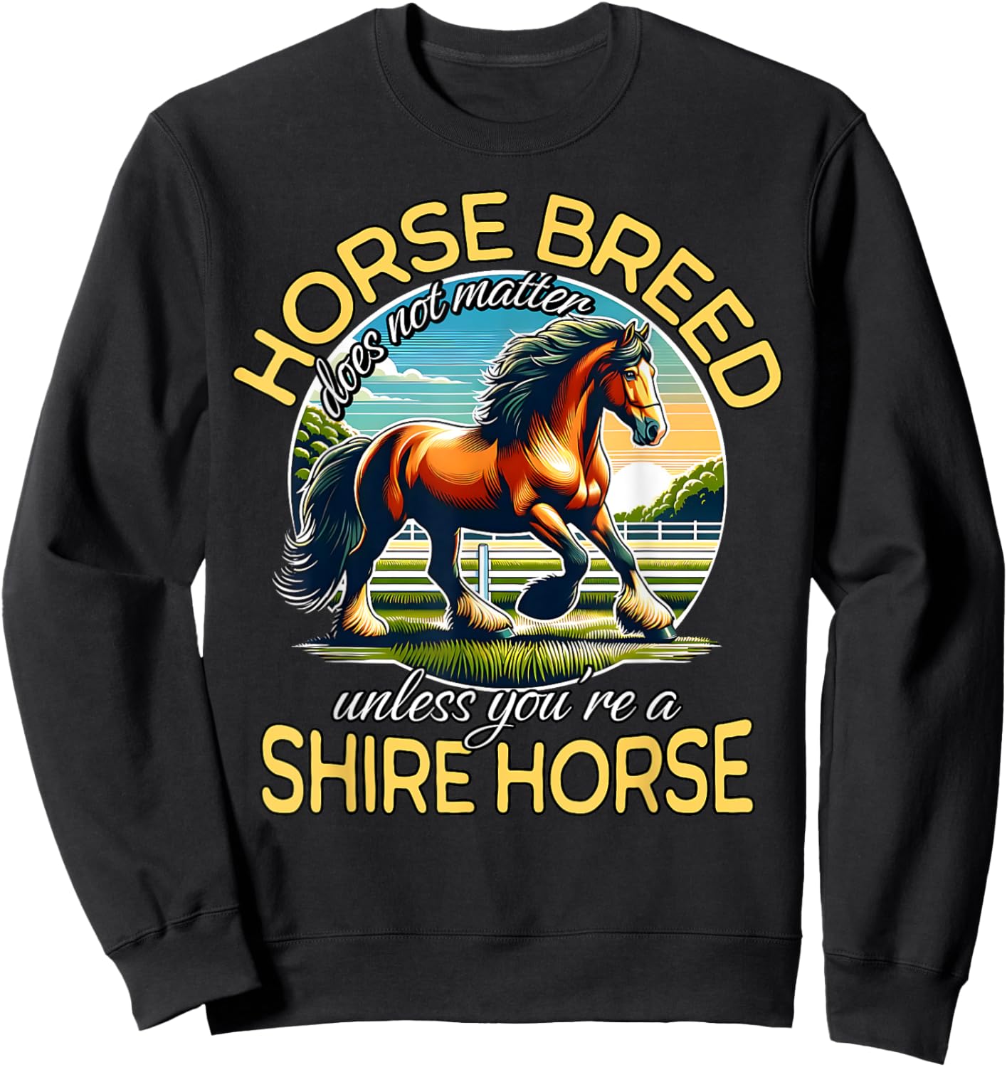 Shire Horse Horse Riding American Shire Horse Sweatshirt - Sweatshirt | Black