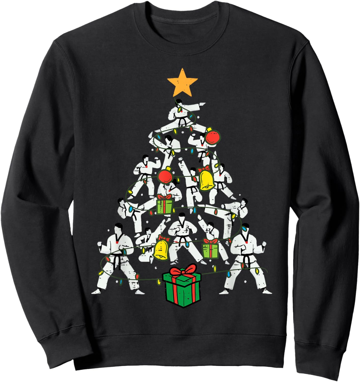 Taekwondo Christmas Tree Xmas Martial Arts Karate Men Kids Sweatshirt - Sweatshirt | Black
