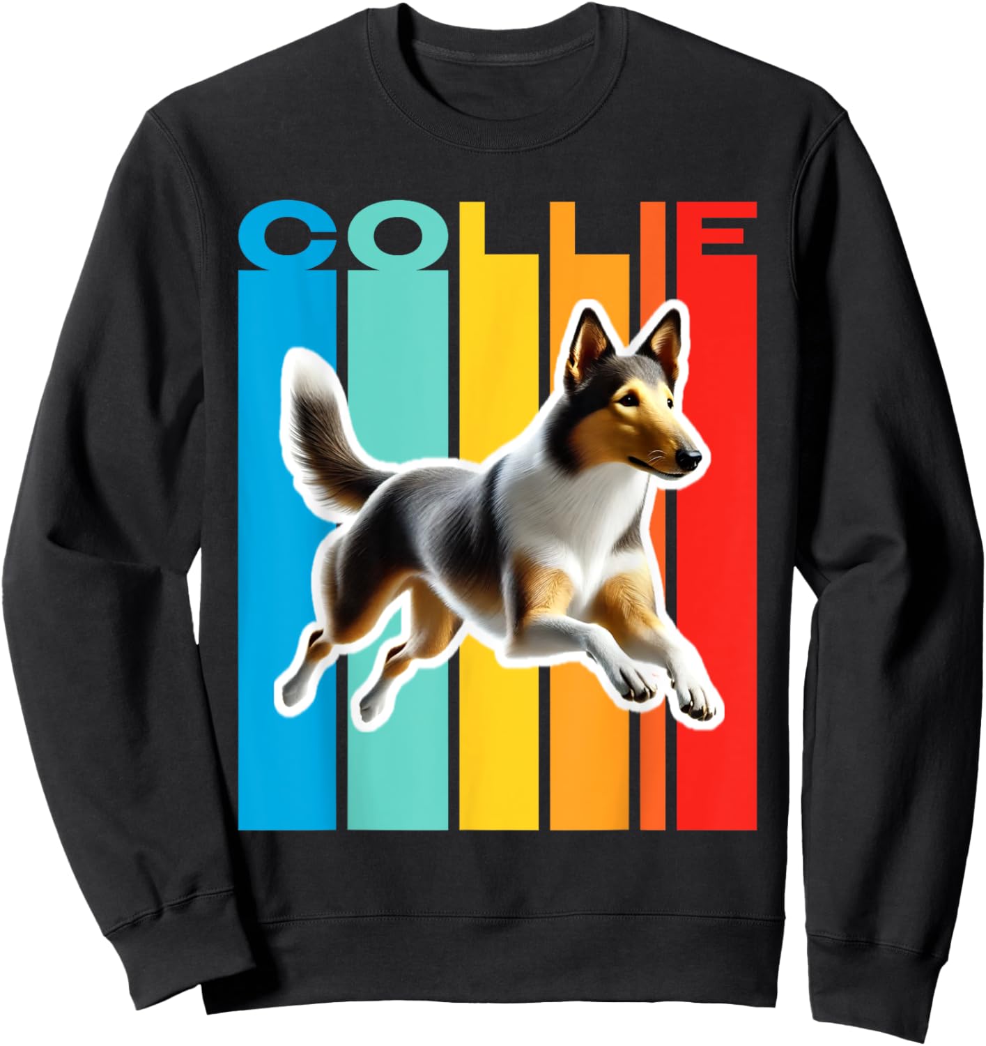 Colorful Smooth Collie Sweatshirt - Sweatshirt | Black